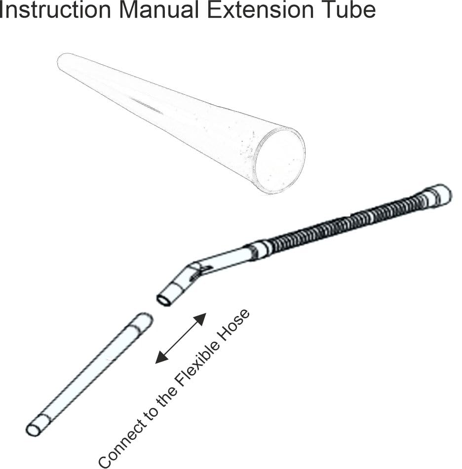 One Extension Plastic Tube, 50 cm length, Compatible With 32 mm Connecting Size Vacuum Cleaners
