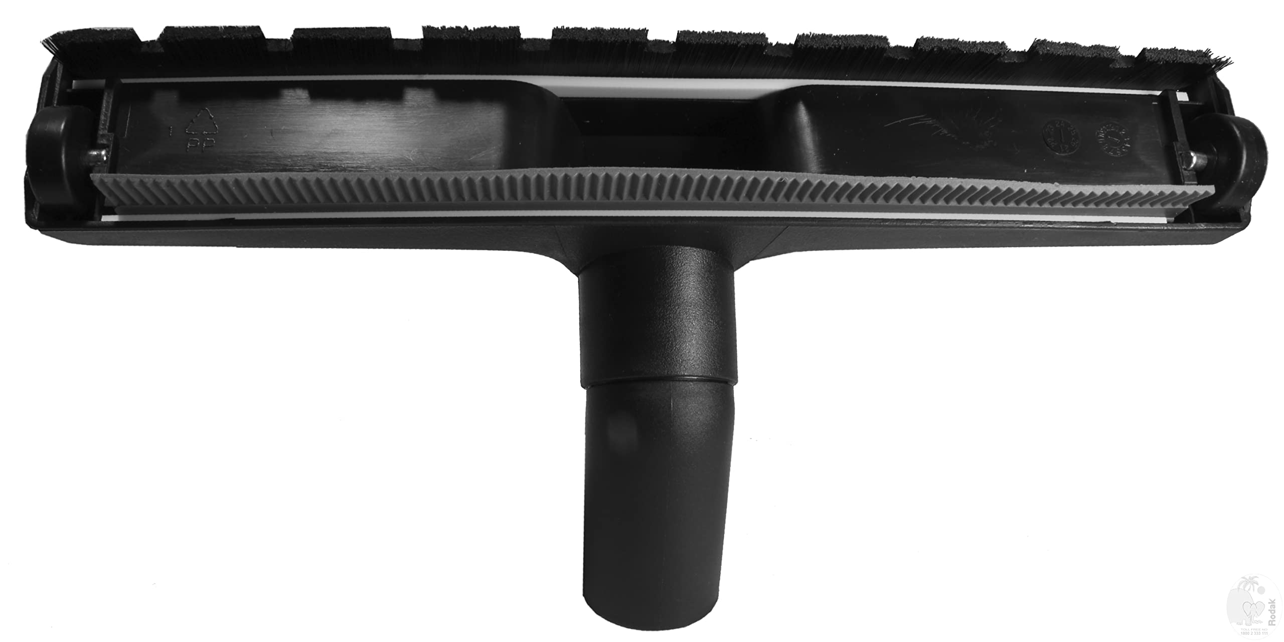 2 in 1 Floor Brush for Wet and Dry Cleaning, Sliding on 2 Wheels, 35 mm