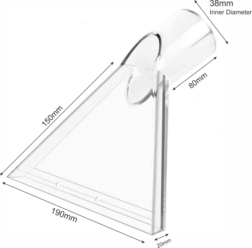 Big Transparent Mattress and Upholstery Nozzle with Steel Tube for Wet and Dry Vacuum Cleaning (Plexiglas) (38 mm)