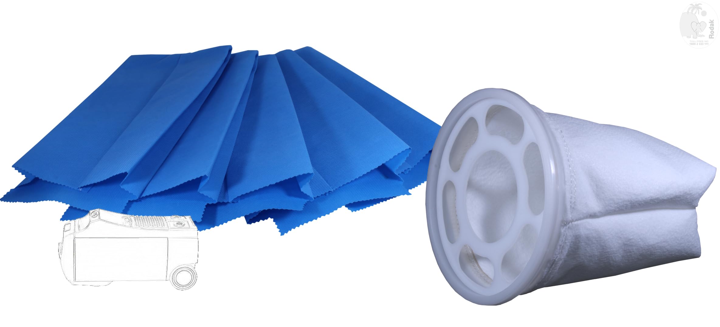 Combo Filter with Reusable Filters, Compatible with Euroclen 2000, MITEY, XL, EXCEL, ACE, ACE PLUS, EC 300, JET, STAR Models (Pack of 5)