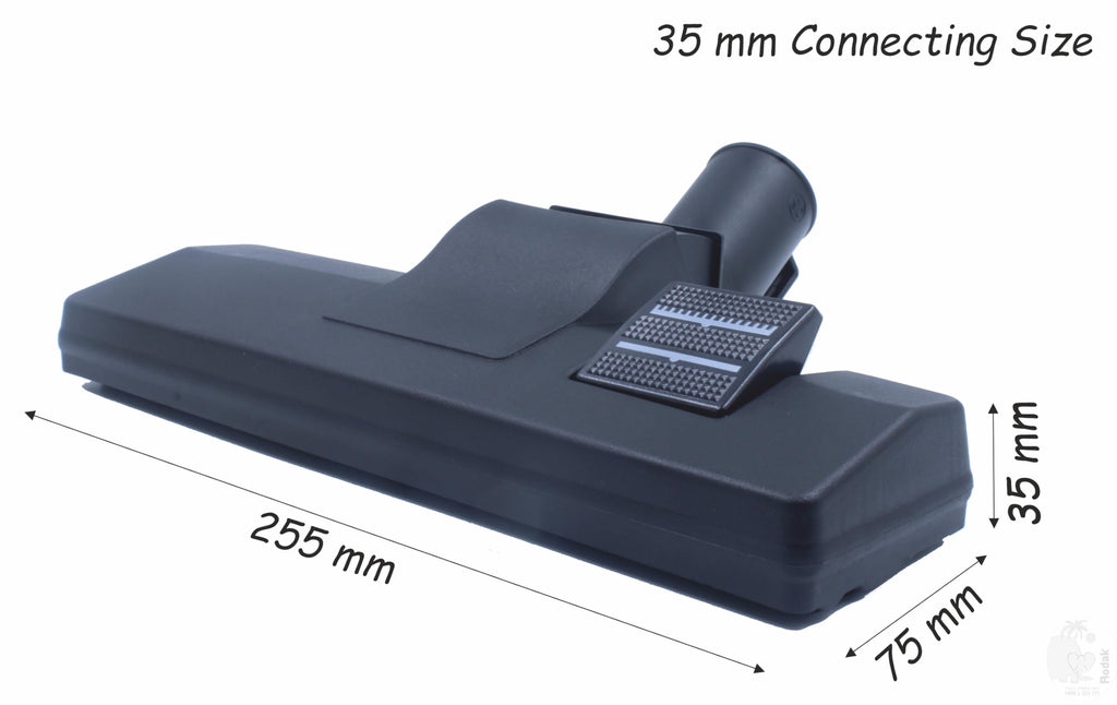 Carpet Brush, Connecting Size, for Indoor, Suitable for Carpets, Wooden-, Stone- and Tile Flooring, Effortless Gliding on 2 Wheels (35 mm)