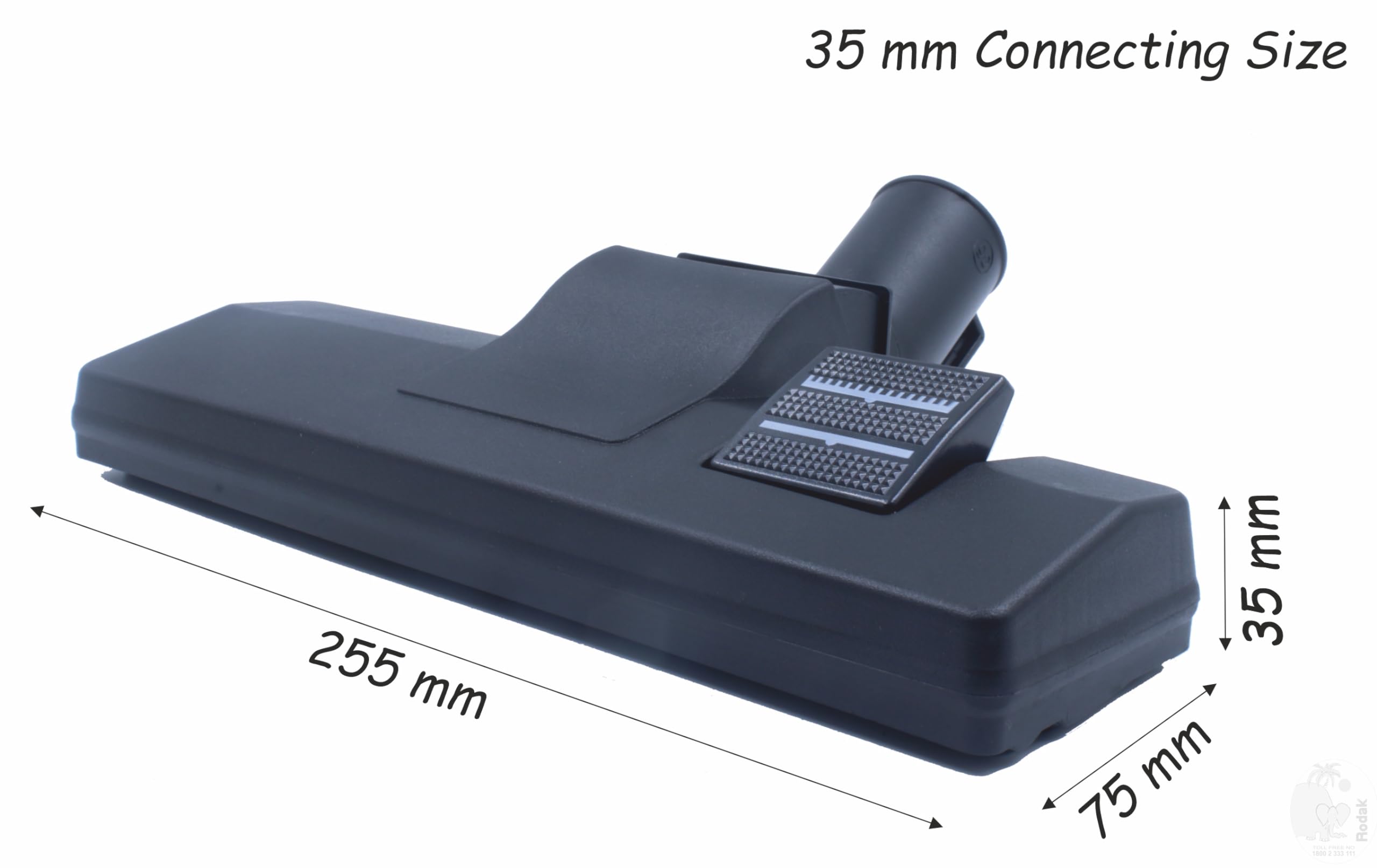 Carpet Brush, Connecting Size, for Indoor, Suitable for Carpets, Wooden-, Stone- and Tile Flooring, Effortless Gliding on 2 Wheels (35 mm)