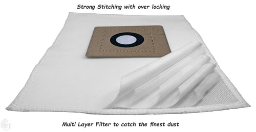 American Micronic Ami-Vcc-2200Wdx Compatible Set of 5 Dust Bags, Tear Resistant, 3-Ply Dust Bags Provides an Advanced Filtration on Micro-Level Compared to 2 Ply Paper Filters