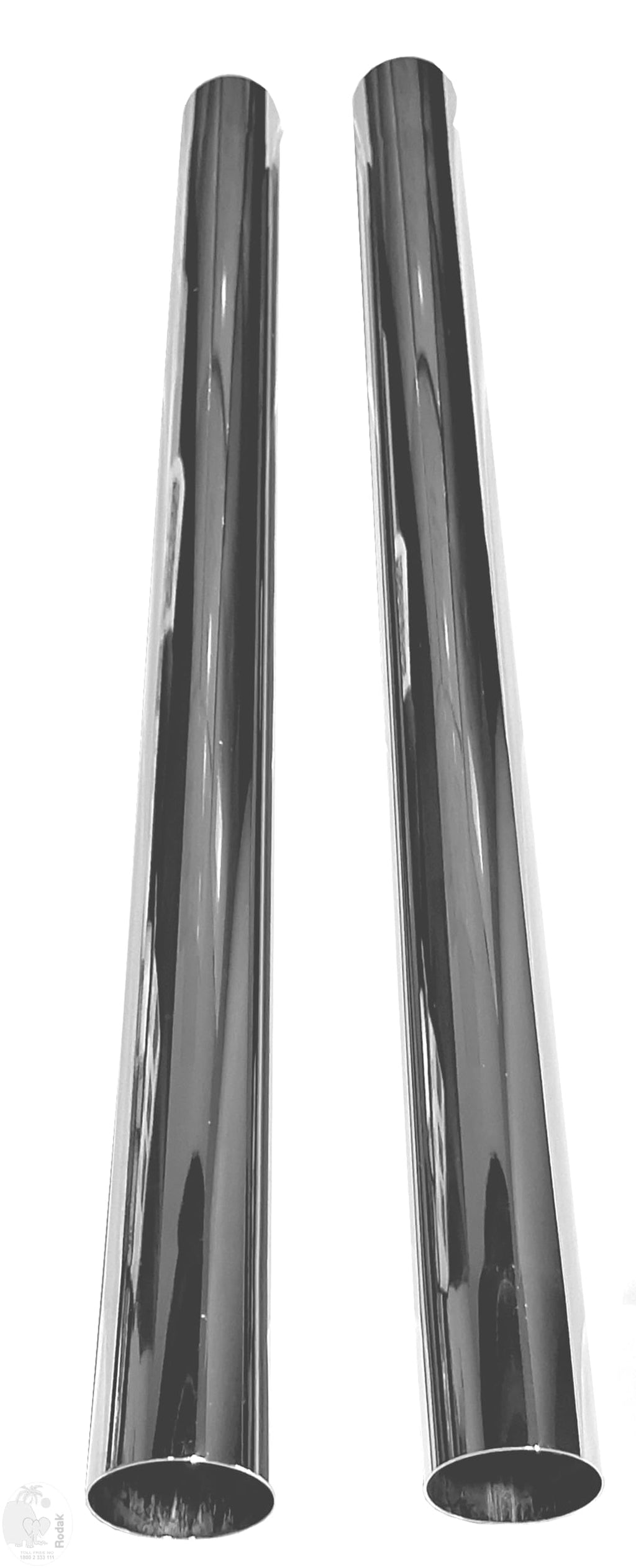 2 Extension Steel Tubes, 32 mm connecting size, chrome plated