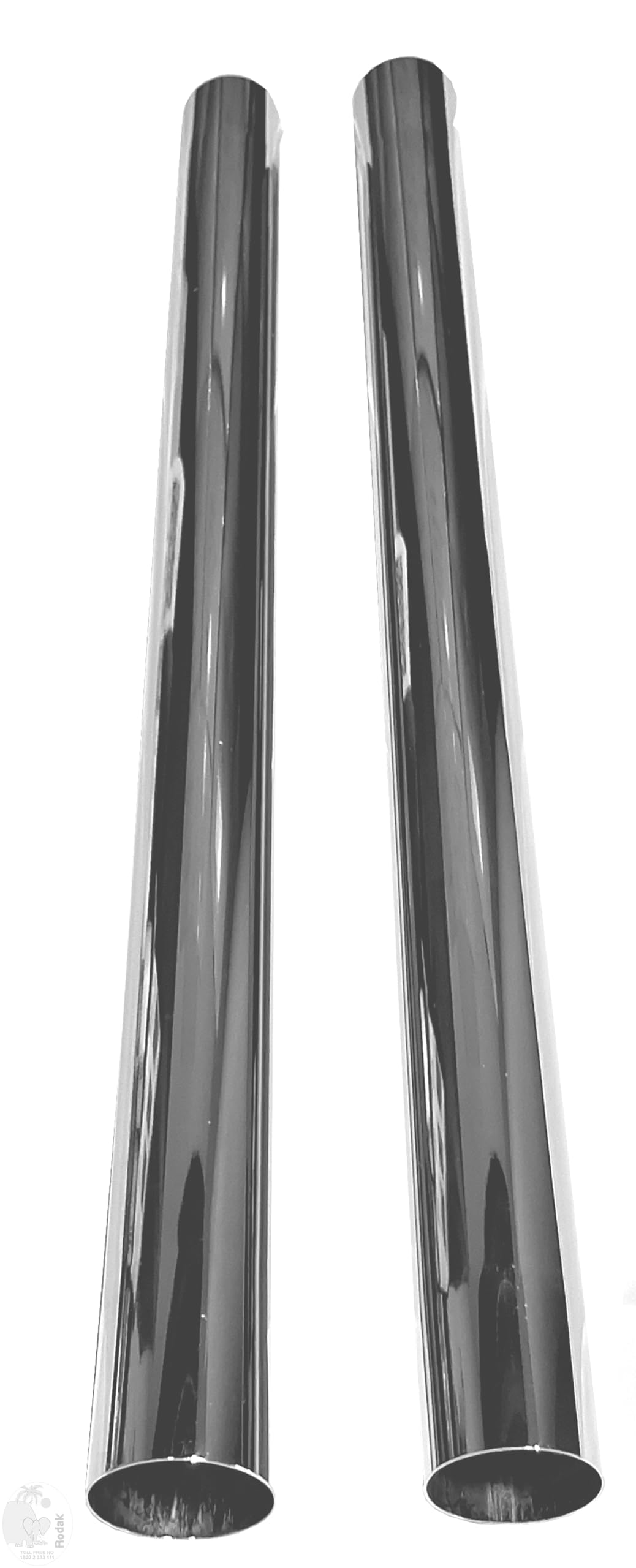2 Extension Steel Tubes, 32 mm connecting size, chrome plated