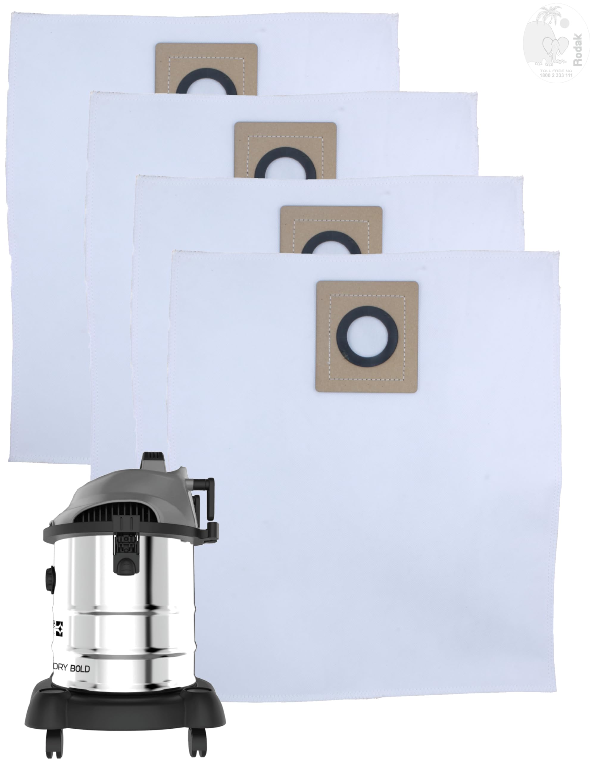 Set of 4 Dust Bags Compatible with Euroclean Bold, Tear Resistant, 3-Ply Dust Bags Provides an Advanced Filtration on Micro-Level Compared to 2 Ply Paper Filters