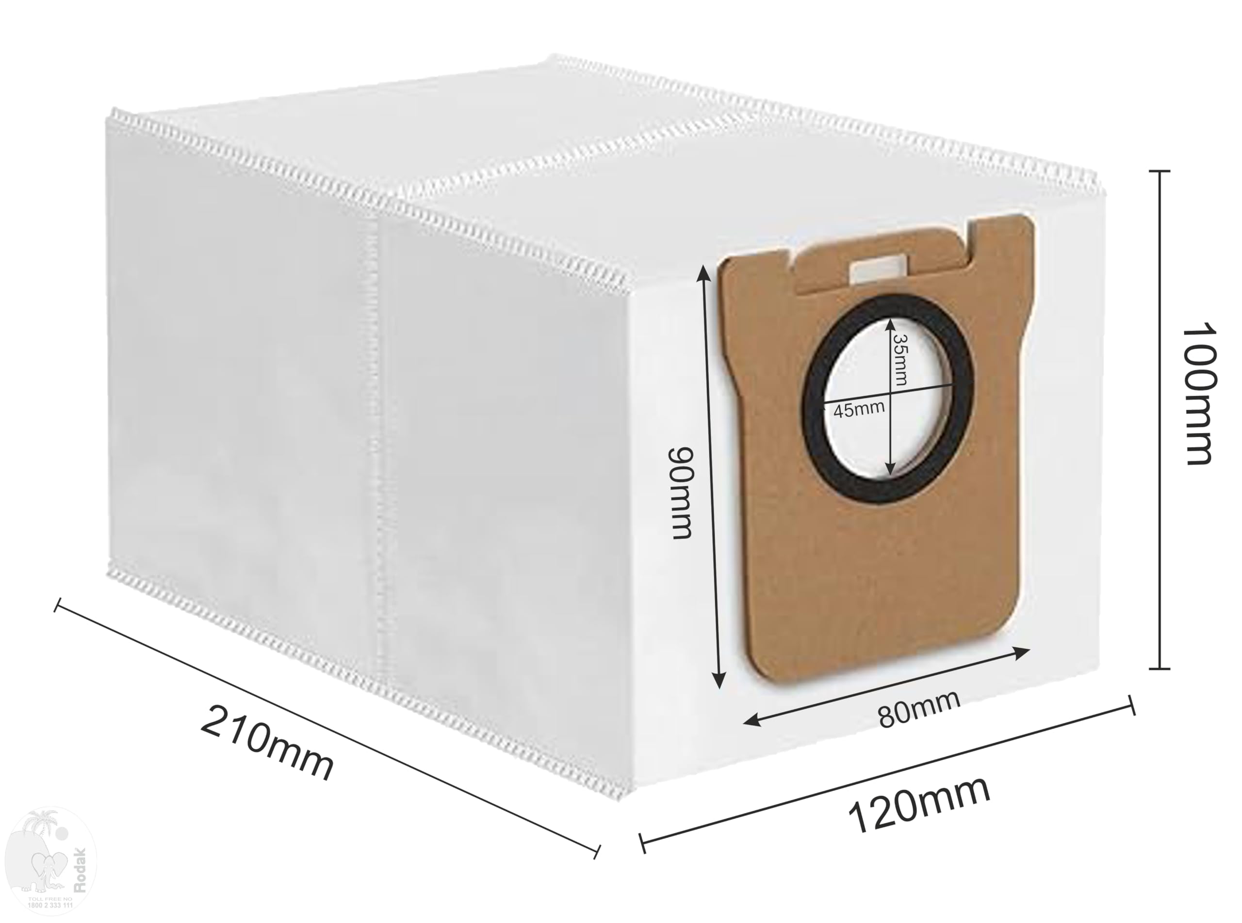 Replacement Dust Bags Compatible with Dreame L10s / L10s Ultra / L10s Plus / L10 Ultra / L20 Ultra / S10 / S10 Pro Robotic Vacuum Cleaner (2 pcs)