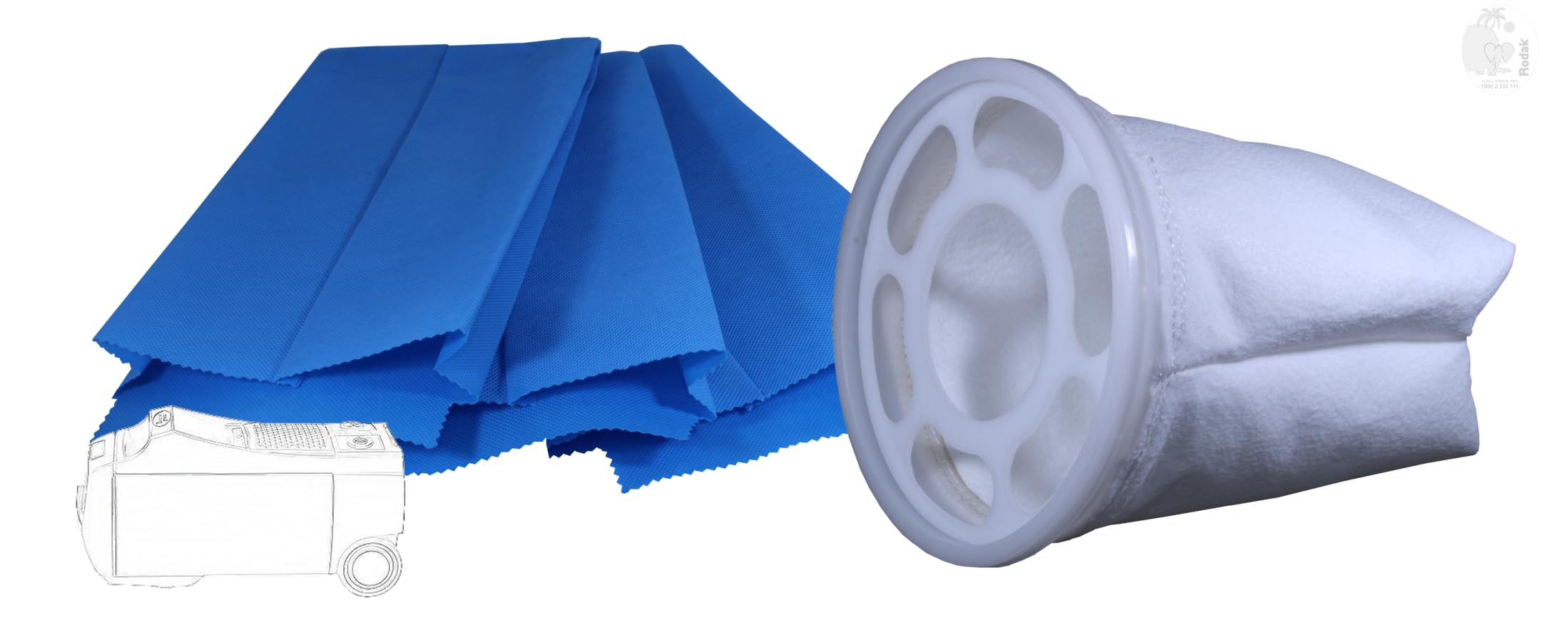 Combo Filter with Reusable Filters, Compatible with Euroclean 2000, MITEY, XL, EXCEL, ACE, ACE PLUS, EC 300, JET, STAR Models (Pack of 3)