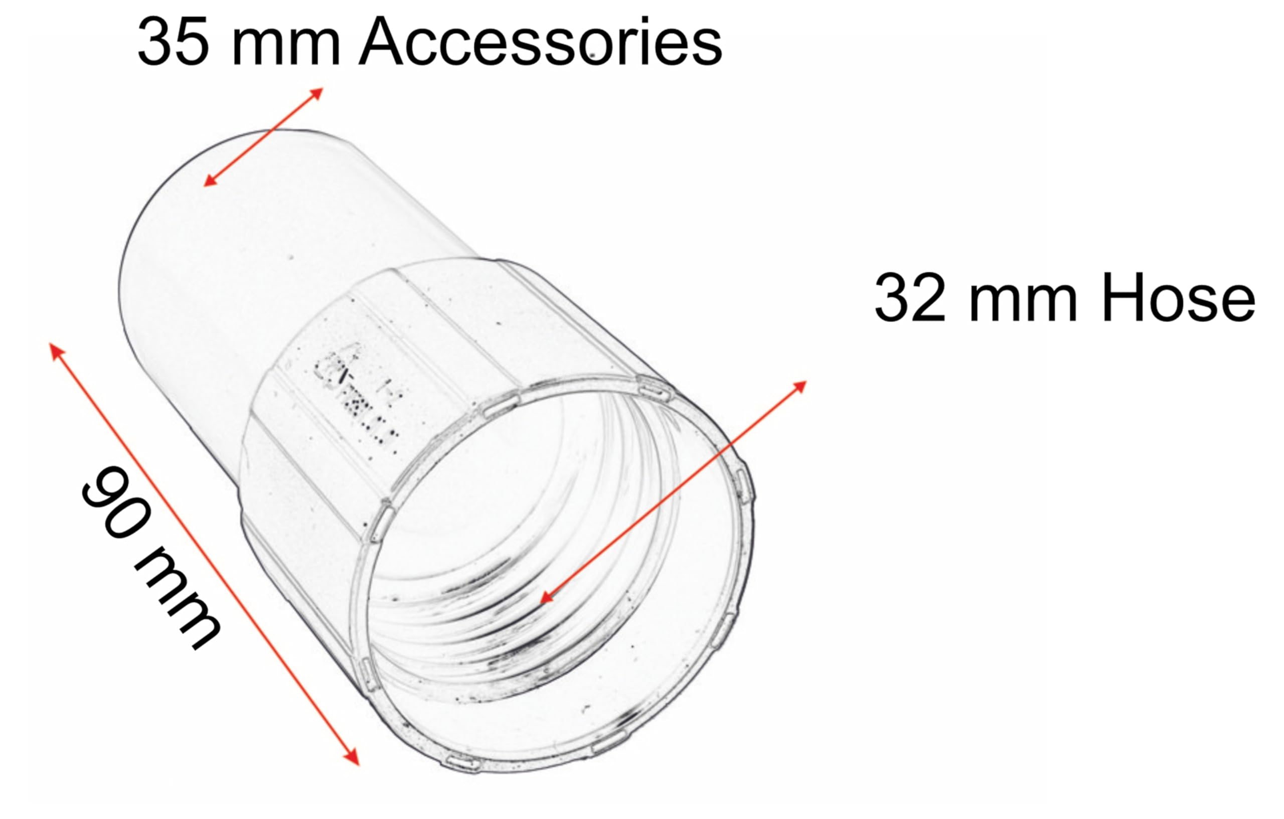 Flexible Hose Handle for 35 mm Accessories, Compatible with 32 mm Flexible Hose
