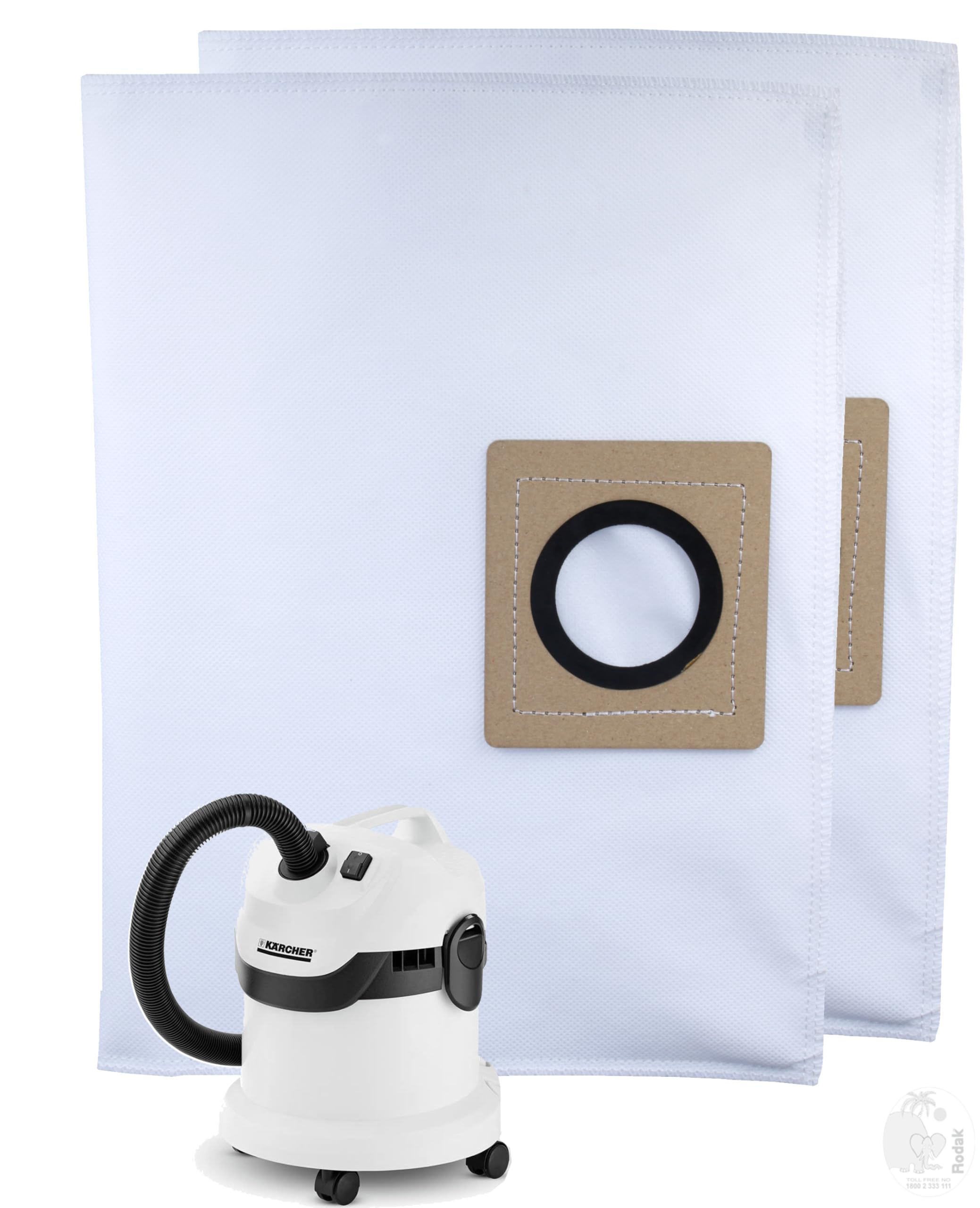 Replacement Filter for KÄRCHER WD2, Set of 3 Dust Bags, Tear Resistant, 3-Ply Dust Bags Provides an Advanced Filtration on Micro-Level Compared to 2 Ply Paper Filters