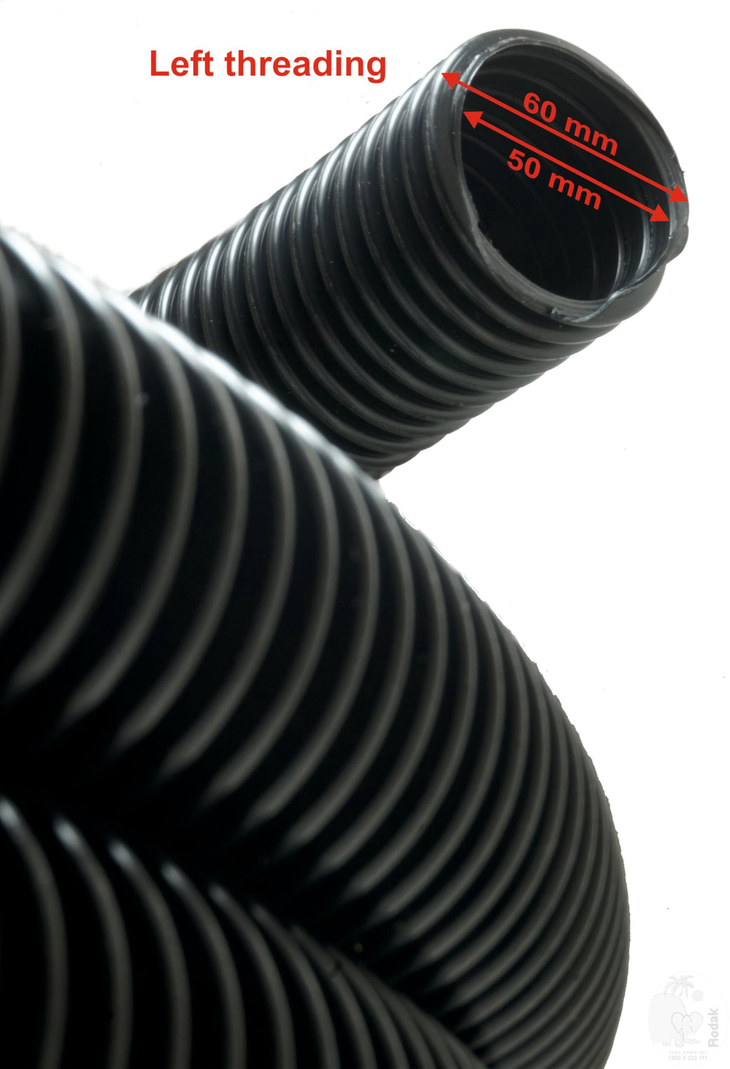 Vacuum Cleaner Hose, 50mm Inner Diameter, 60 mm Outer Diameter (4m)