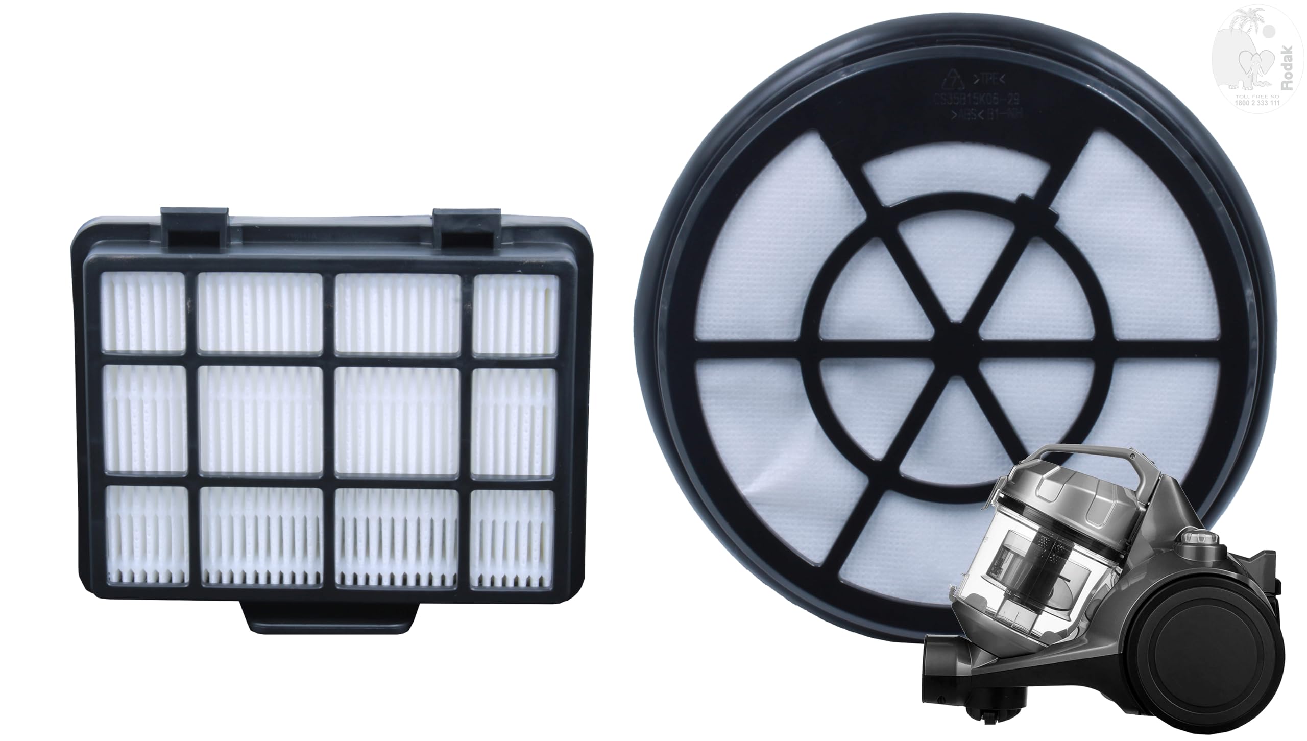 Combo Replacement Filter Compatible with Amazonbasics Vacuum Cleaner 1.5L 700W