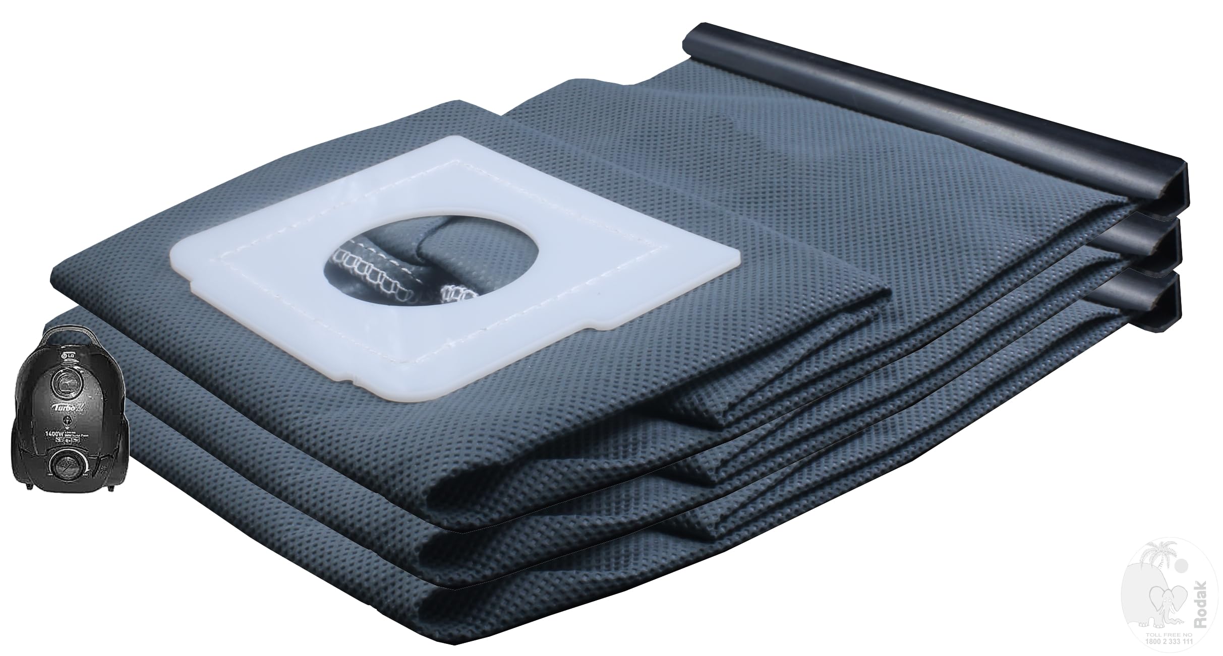 Set of 3 Reusable and Washable Filters Compatible with LG VC743 RD, NB