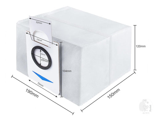 Activated Carbon Dust Bags Compatible with Ecovacs Deebot OZMO T8 / T8+ / T8 AIVI / N8+ / N8 Pro / N8 Pro+ / N10 Plus / T9 Aivi Robotic Vacuum Cleaners. (2 pcs)