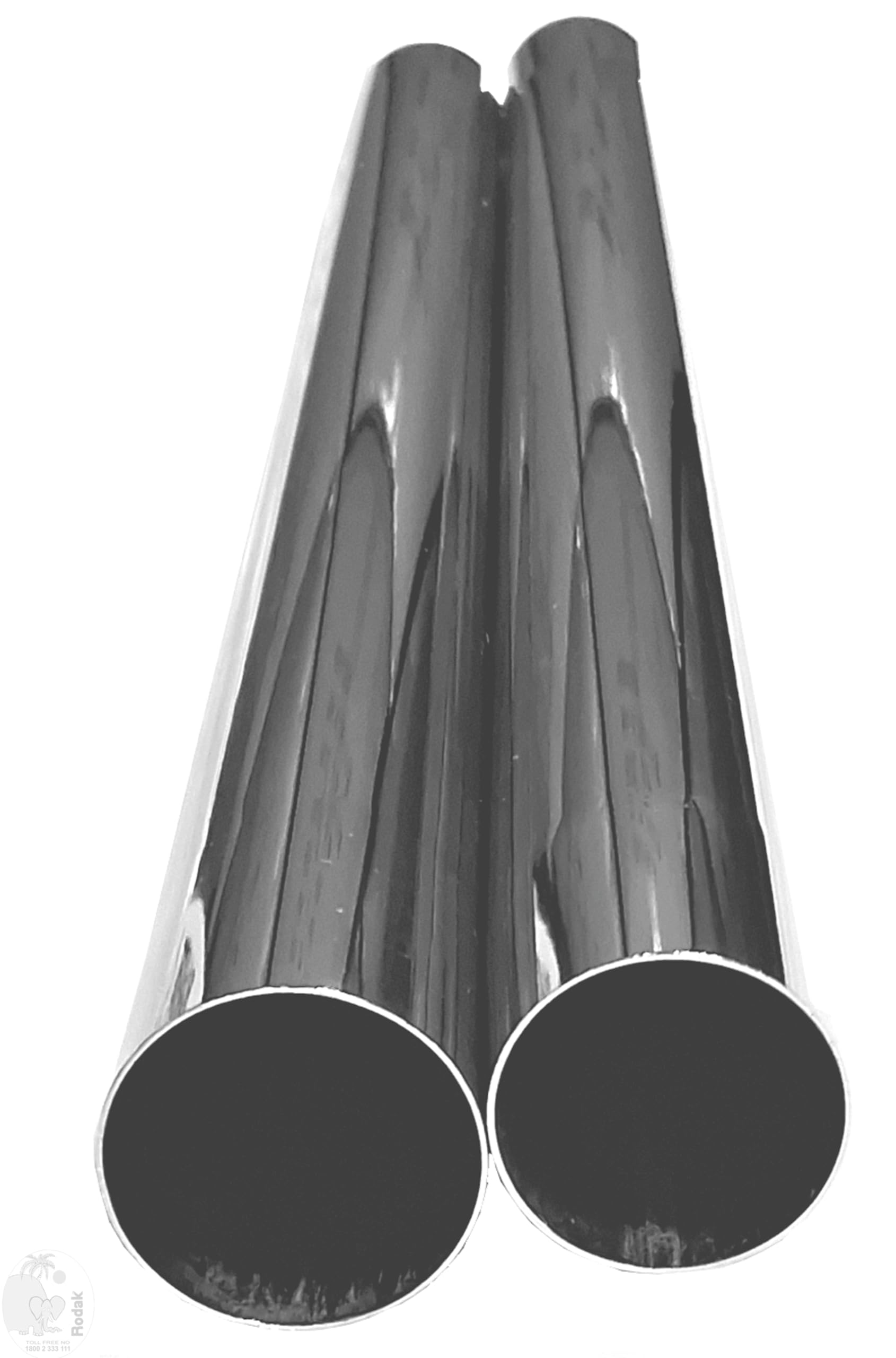 2 Extension Steel Tubes, 32 mm connecting size, chrome plated