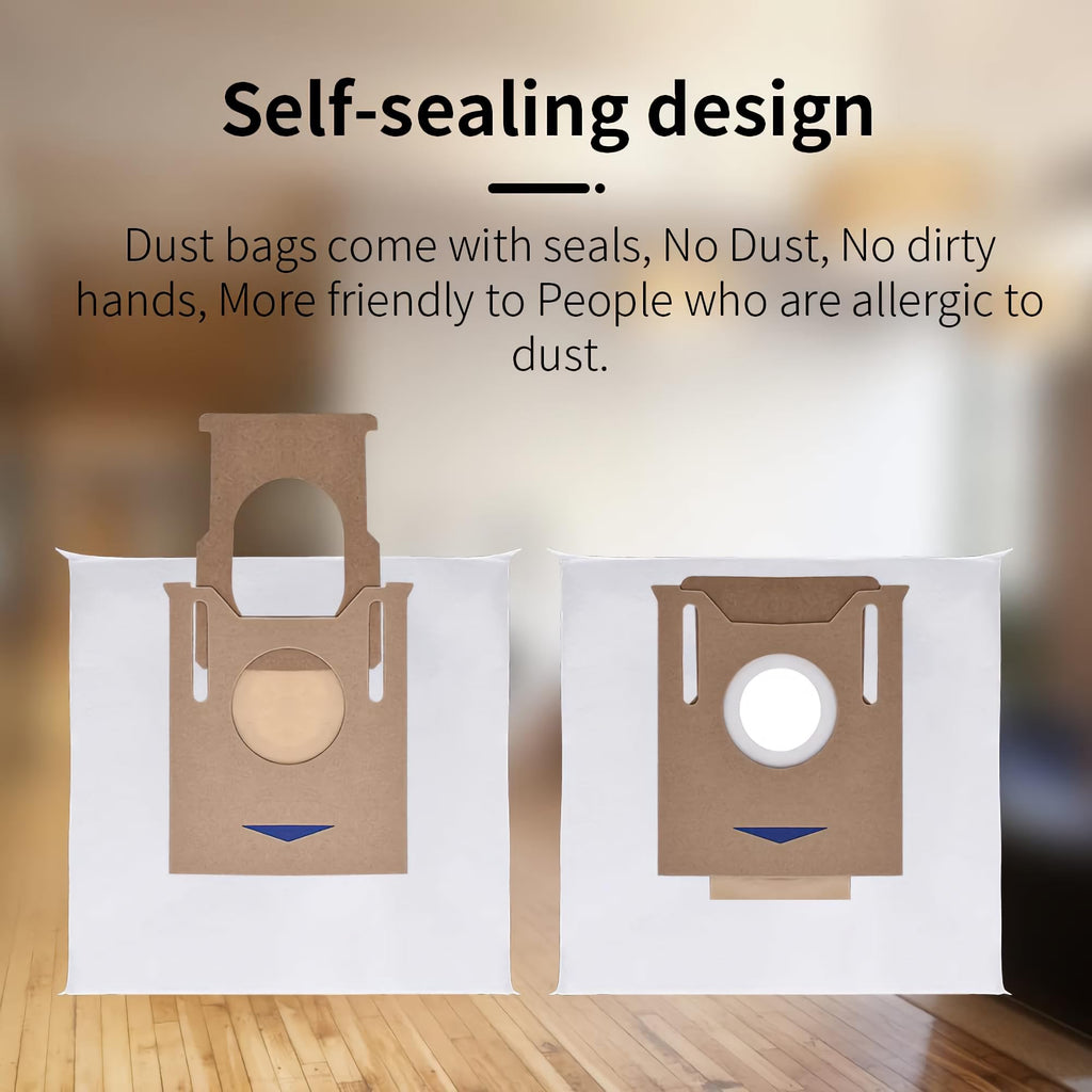 3 Replacement Dust Bags for Auto Empty Station Compatible with Ecovacs Deebot N8 / N8 Pro / T8 N10 / N10 Plus Series Robot Vacuum Cleaners