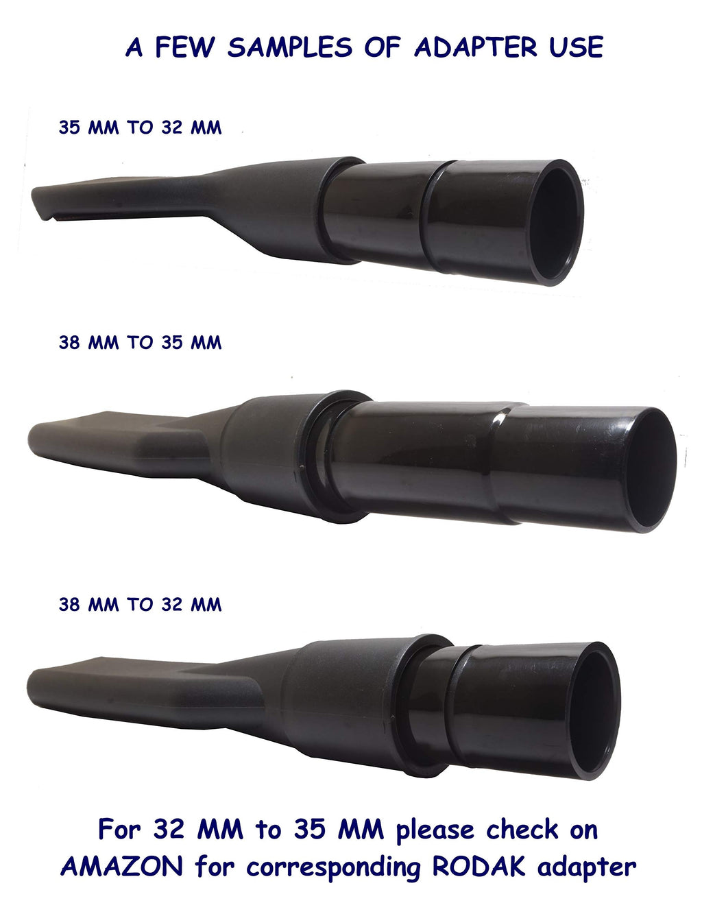 Universal Tool Adapter for 32 and 35 mm Connecting Size Vacuum Cleaner Towards Accessories Between 30 to 38 mm Inner Diameter
