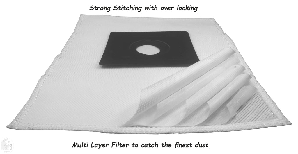 AmazoBasic Vacuum Cleaner Compatible Set of 5 Dust Bags, Tear Resistant, 3-Ply Dust Bags Provides an Advanced Filtration on Micro-Level Compared to 2 Ply Paper Filters