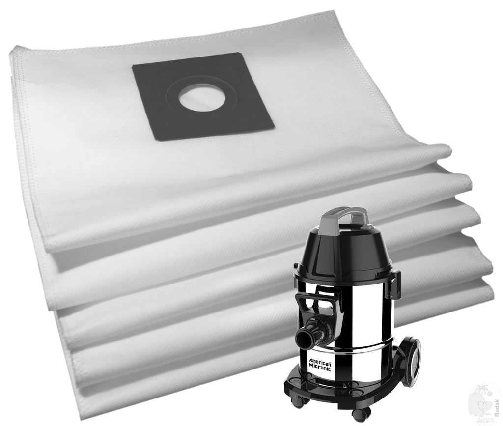 Set of 5 Dust Bags Compatible with AMI-VCD21-1600WDx, Tear Resistant, 3-Ply Dust Bags Provides an Advanced Filtration on Micro-Level Compared to 2 Ply Paper Filters