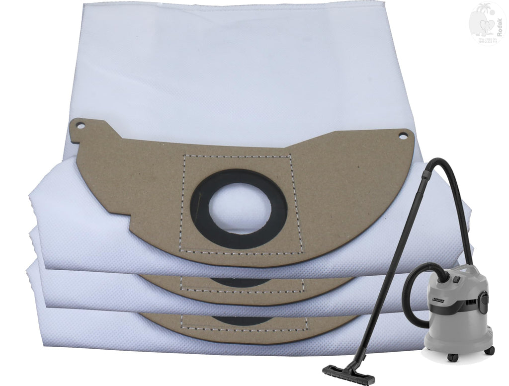 Set of 3 Dust Bags Compatible with Karcher WD2, MV2, Tear Resistant, 3-Ply Dust Bags Provides an Advanced Filtration on Micro-Level Compared to 2 Ply Paper Filters