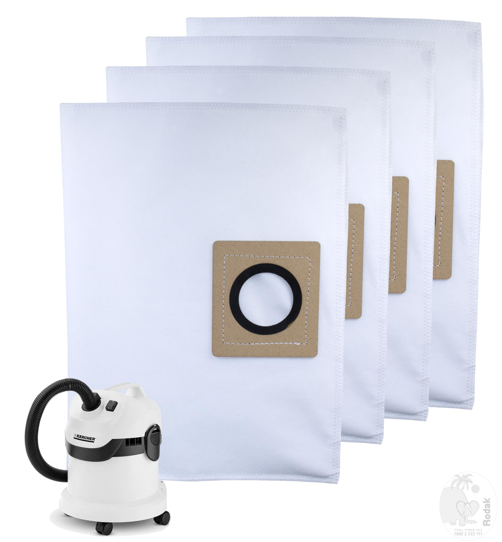 Set of 4 Dust Bags Compatible with WD 2, Tear Resistant, 3-Ply Dust Bags Provides an Advanced Filtration on Micro-Level Compared to 2 Ply Paper Filters