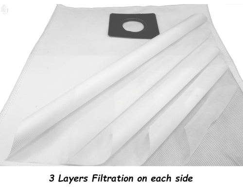 AmazonBasics 21 L Vacuum Cleaner Compatible Set of 3 Dust Bags, Tear Resistant, 3-Ply Dust Bags Provides an Advanced Filtration on Micro-Level Compared to 2 Ply Paper Filters