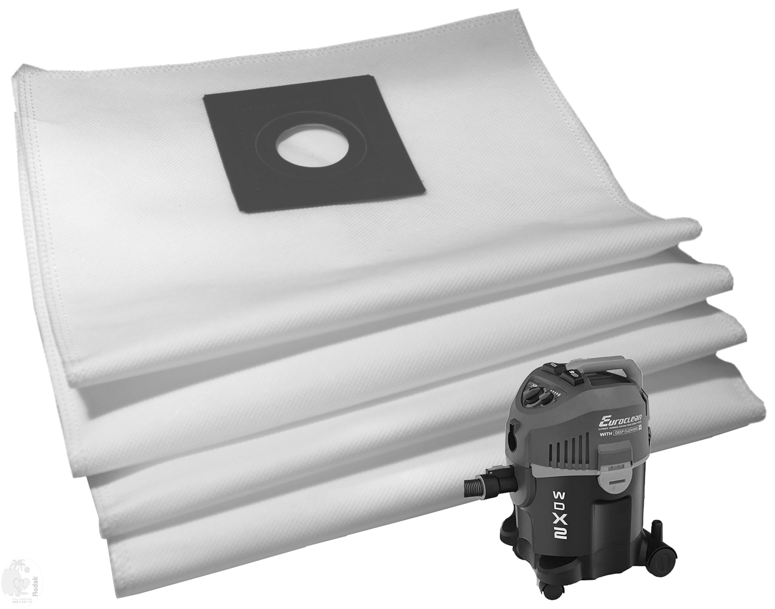 Set of 4 Dust Bags Compatible with Euroclean X2, Tear Resistant, 3-Ply Dust Bags Provides an Advanced Filtration on Micro-Level Compared to 2 Ply Paper Filters
