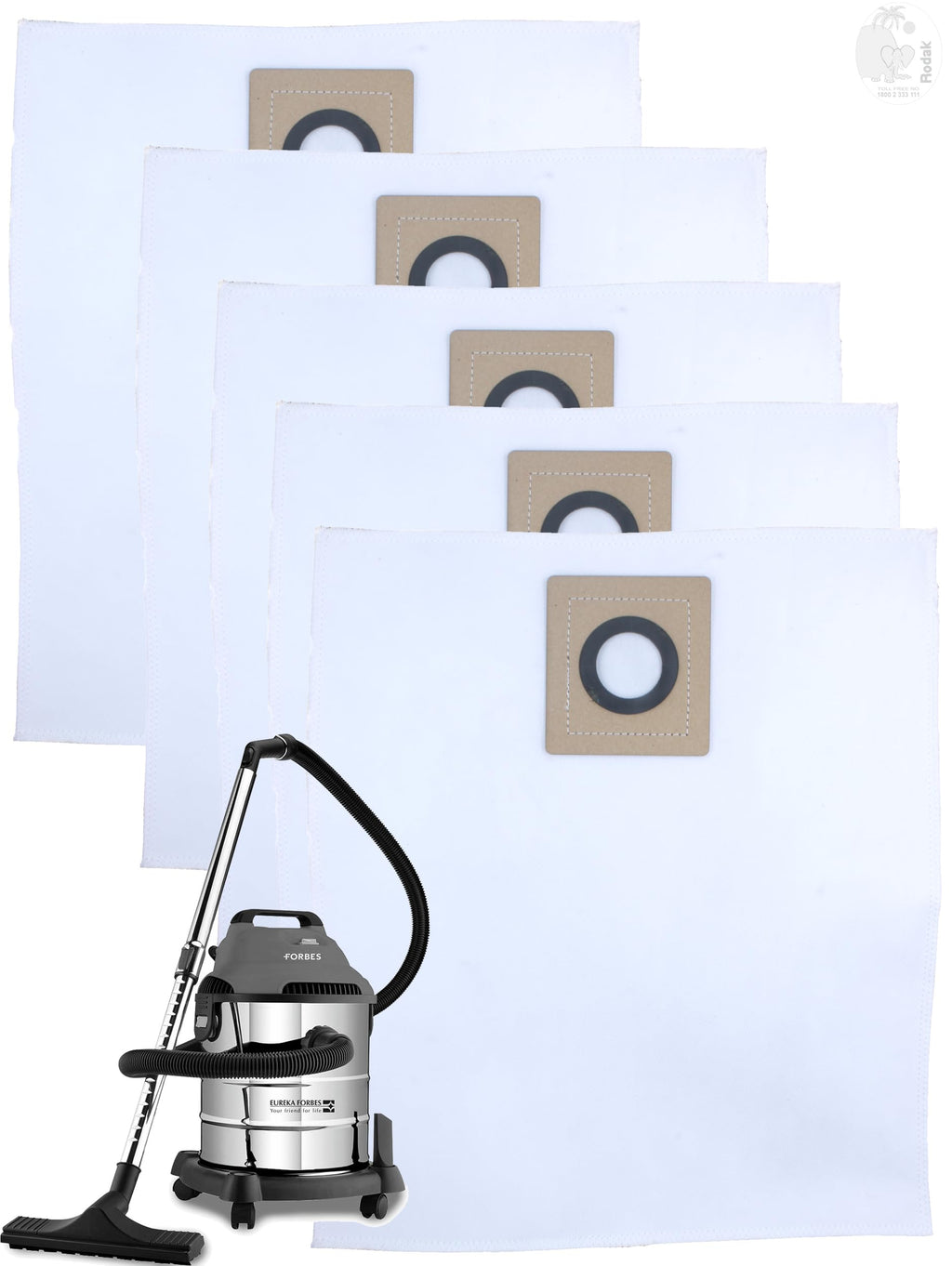 Set of 5 Dust Bags Compatible with Euroclean Pro, Tear Resistant, 3-Ply Dust Bags Provides an Advanced Filtration on Micro-Level Compared to 2 Ply Paper Filters