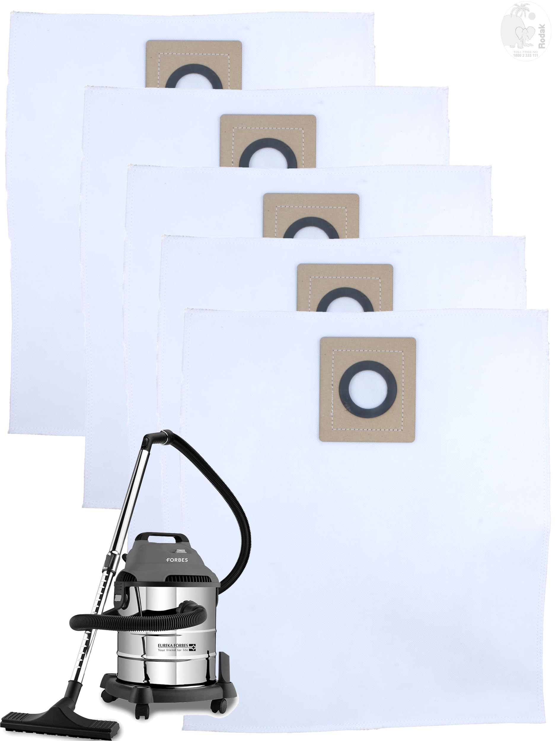 Set of 5 Dust Bags Compatible with Euroclean Pro, Tear Resistant, 3-Ply Dust Bags Provides an Advanced Filtration on Micro-Level Compared to 2 Ply Paper Filters