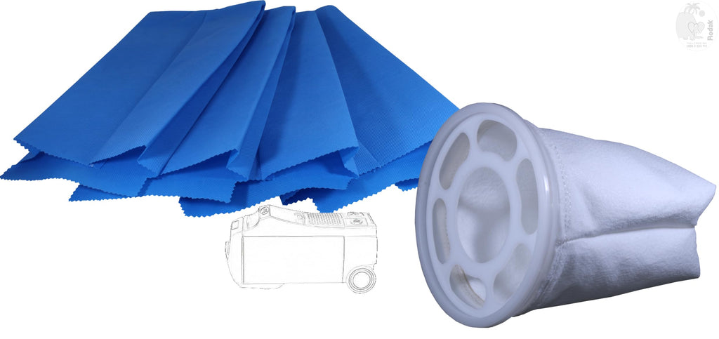 Combo Filter with Reusable Filters, Compatible with Euroclen 2000, MITEY, XL, EXCEL, ACE, ACE PLUS, EC 300, JET, STAR Models (Pack of 4)