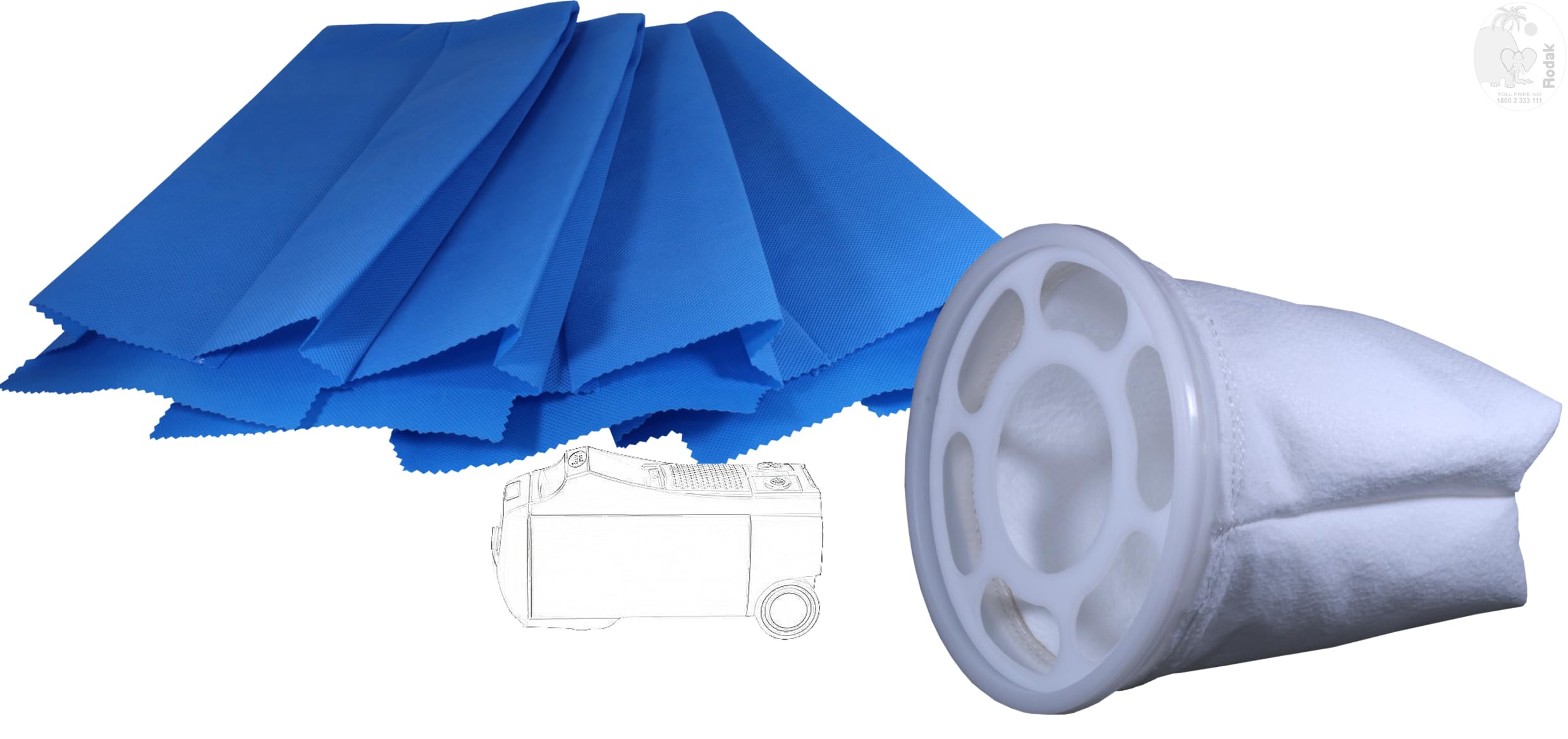 Combo Filter with Reusable Filters, Compatible with Euroclen 2000, MITEY, XL, EXCEL, ACE, ACE PLUS, EC 300, JET, STAR Models (Pack of 4)