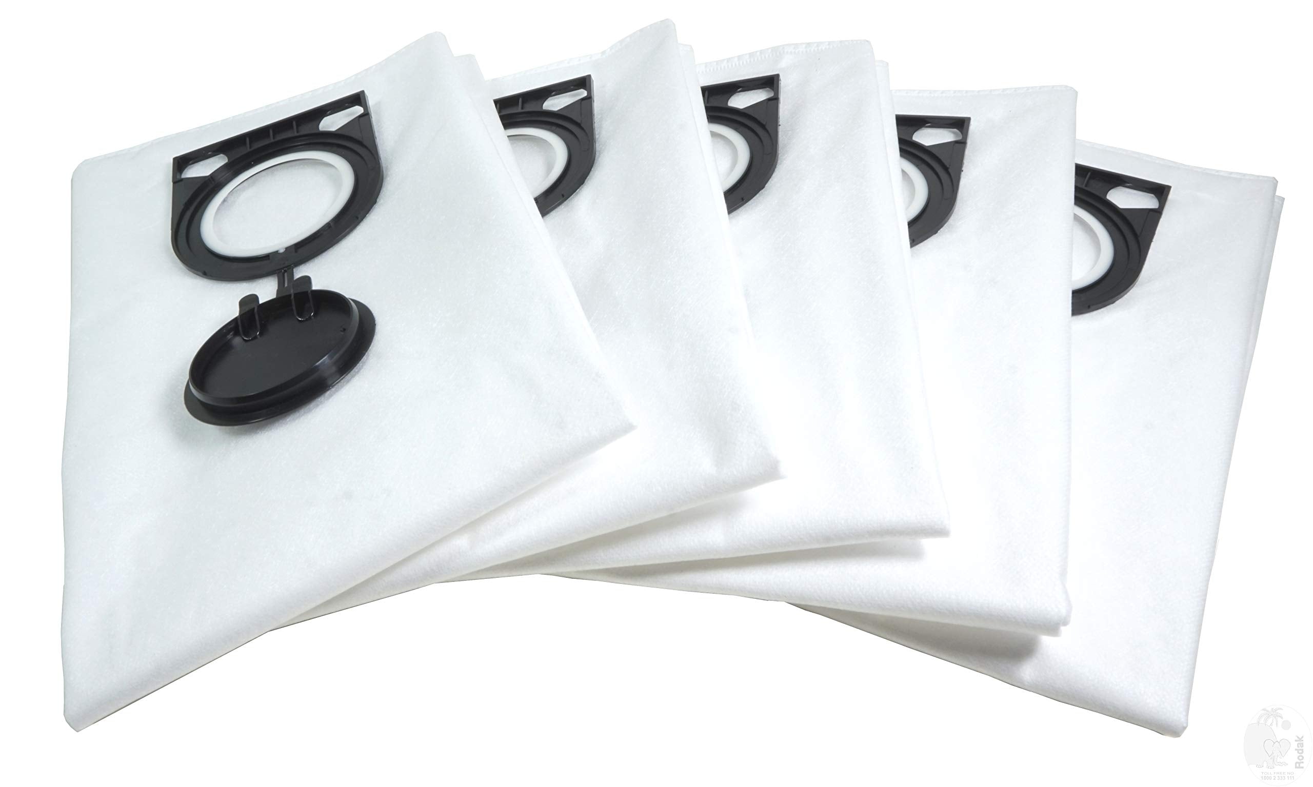 Fleece Filter Bag Set Of 5, Compatible With Bosch Gas 12, 15, 25, 35 and 55 Professional, Tear Resistant