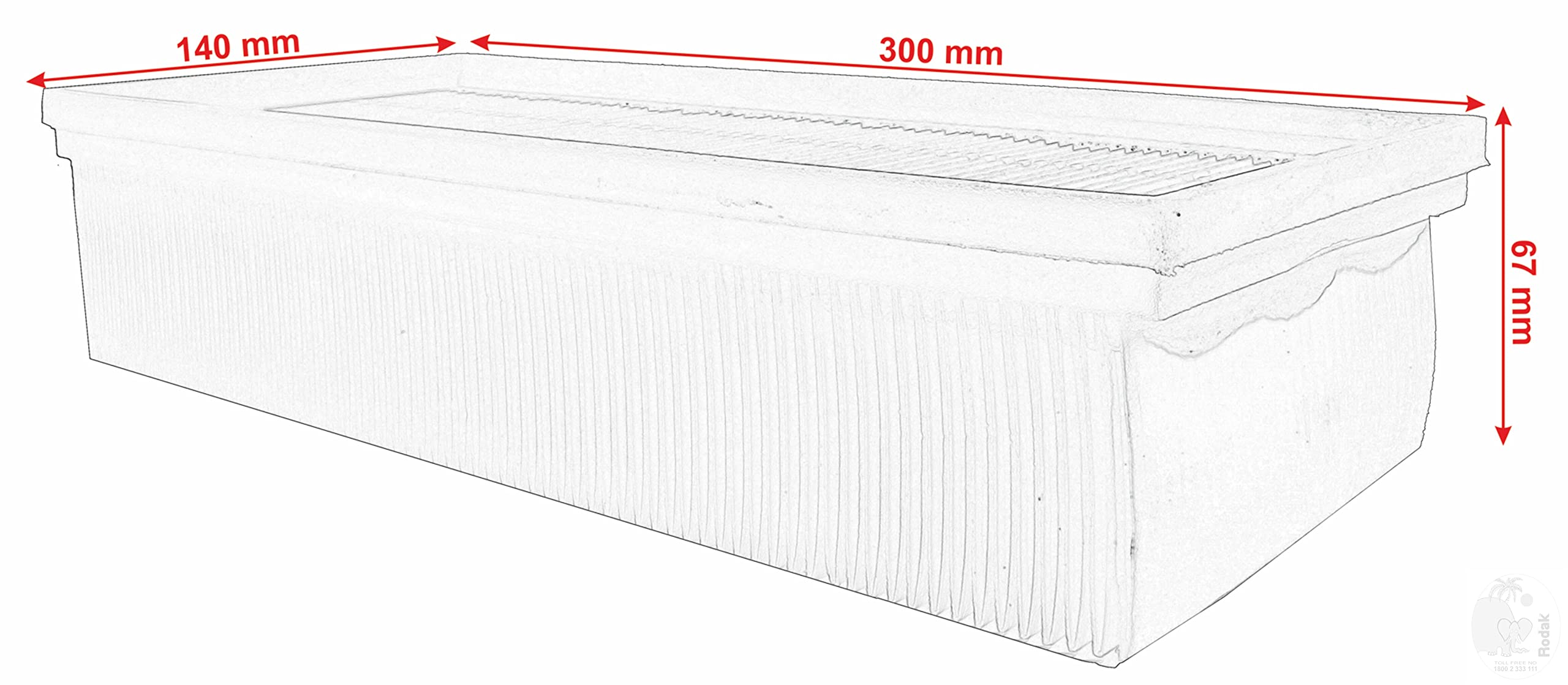 Flat Pleated HEPA Filter compatible with Vacuum Cleaner Karcher NT 65, NT 72/2, NT 75/2