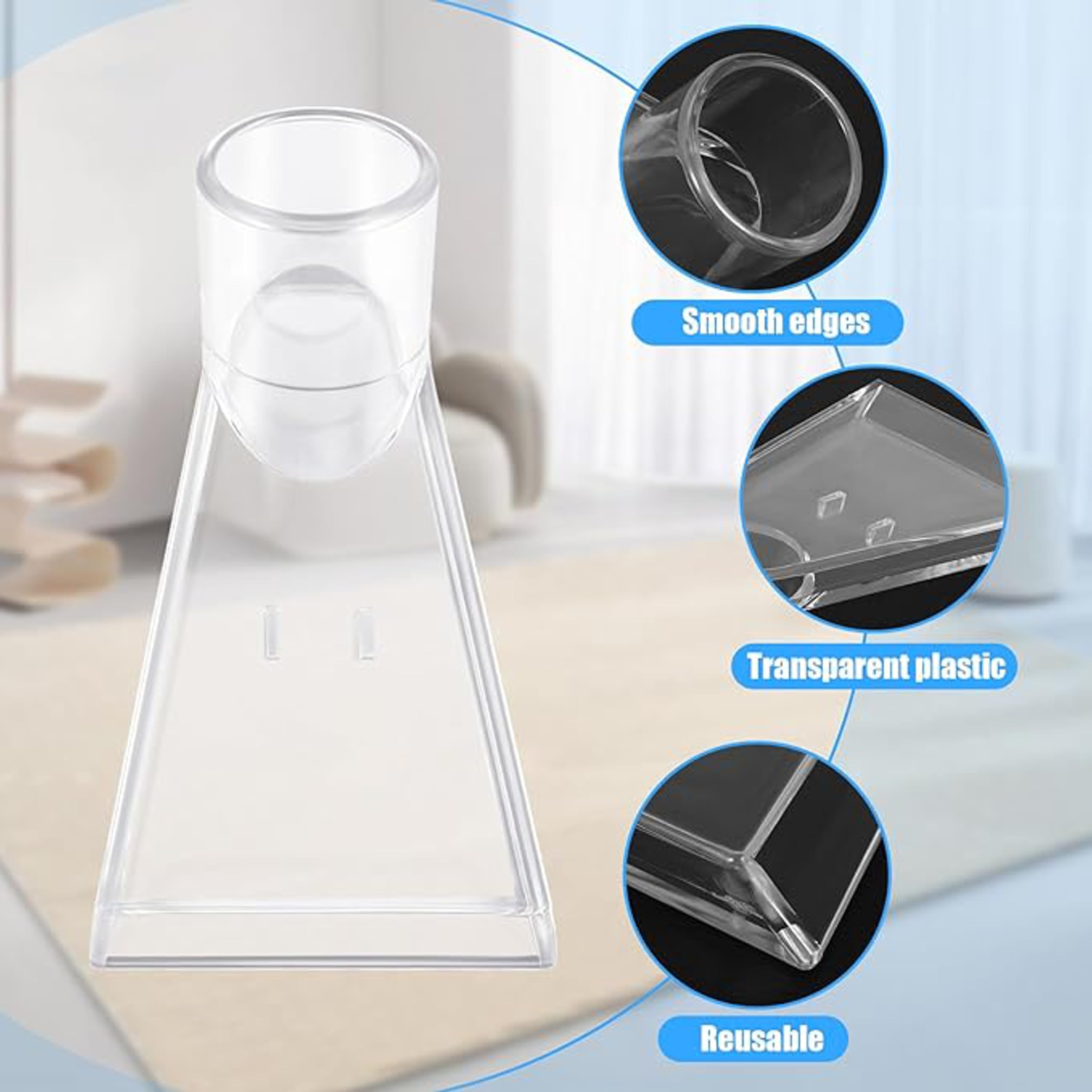 Transparent Mattress and Upholstery Nozzle with Steel Tube and Adapter for Wet and Dry Vacuum Cleaning (Plexiglas) (35 mm)