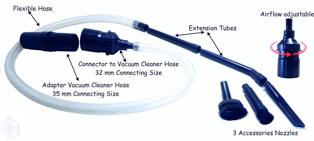 Micro Vacuum Cleaning Kit, 8 pcs, Compatible with 32/35 mm, Multi-Functional Vacuum Accessories for Fine Detail Cleaning only, not usefull for Large Applications