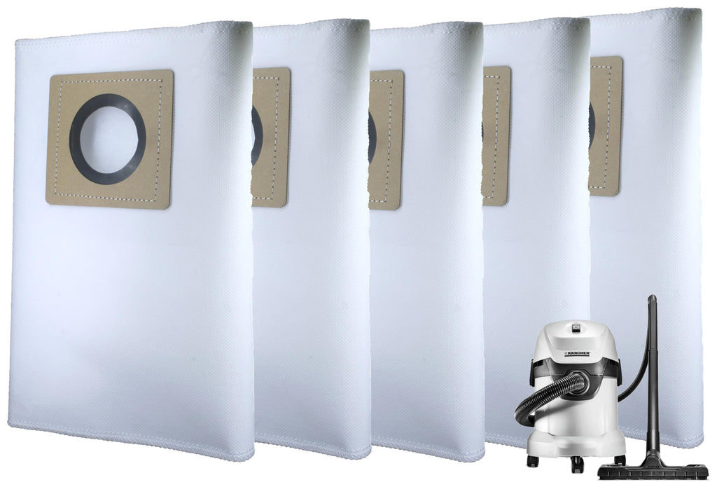 Set of 5 Dust Bags Compatible with Karchre WD3, Tear Resistant, 3-Layer Dust Bags Provides an Advanced Filtration on Micro-Level Compared to 2 Ply Paper Filters
