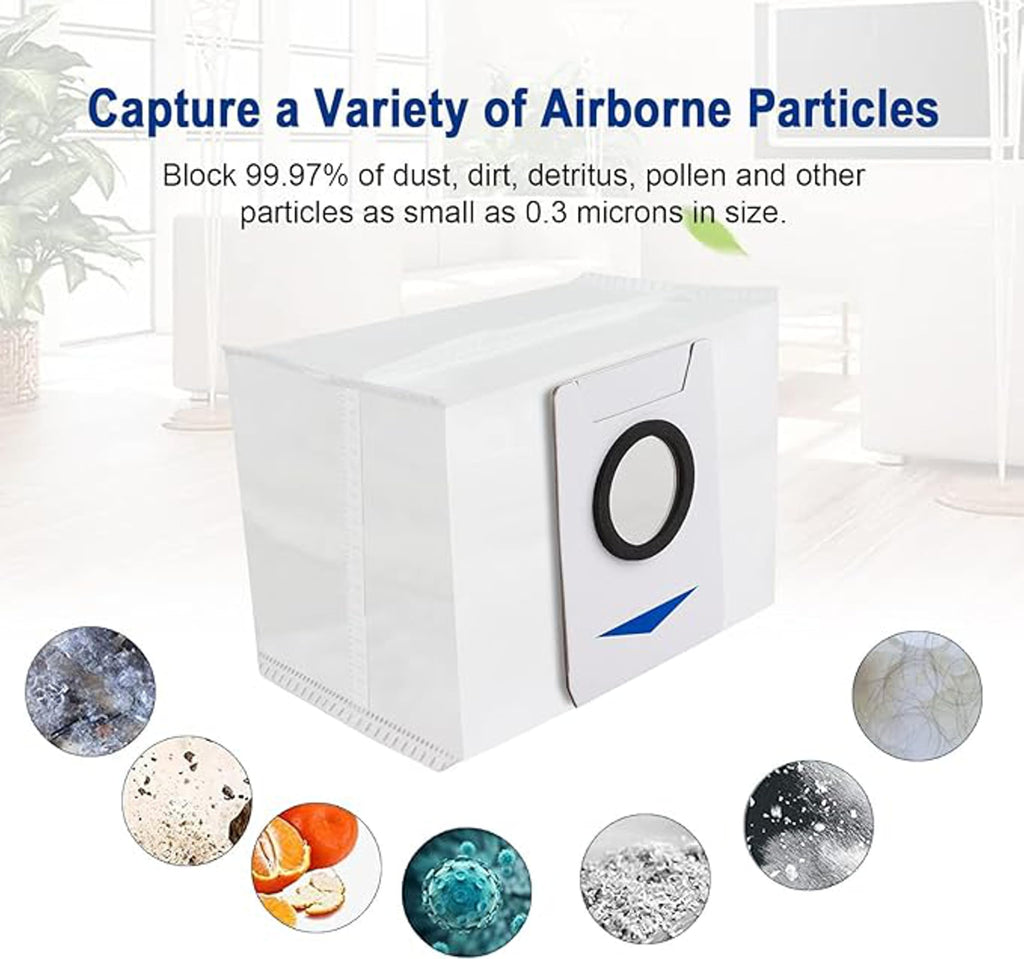Activated Carbon Dust Bags Compatible with Yeedi Vac 2 Pro/Vac/Vac Max/Vac Station Robotic Vacuum Cleaners. (4 pcs)