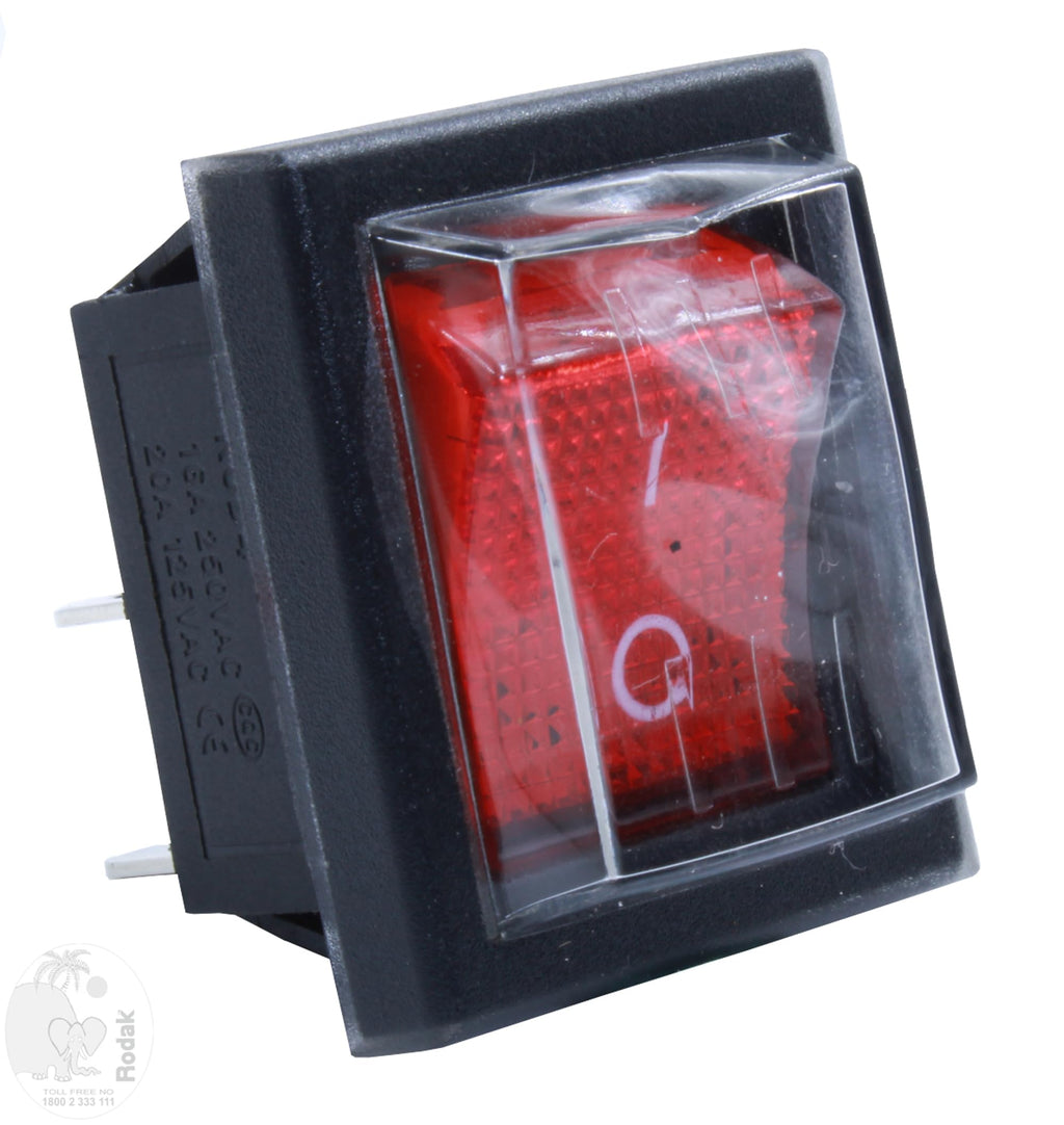 On/Off Rocker Switch 16 A / 125/250 VAC with Waterproof Cover 4 pin, Imported
