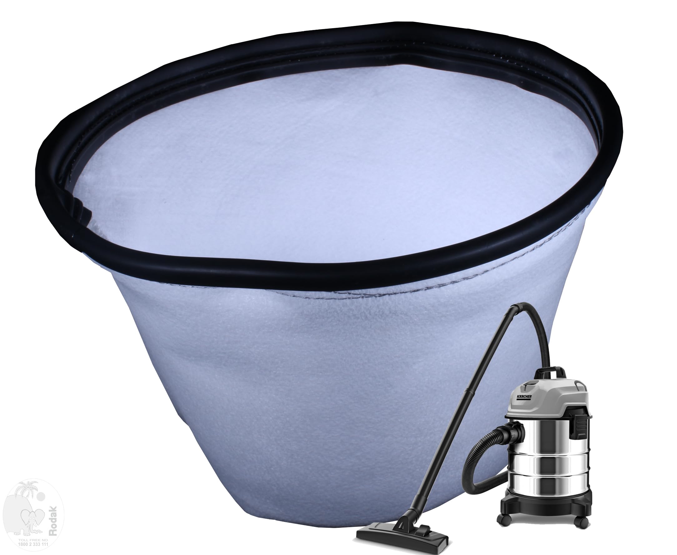 Reusable and Washable Bucket Filter Compatible with Karcher WD 1s Classic Vacuum Cleaner