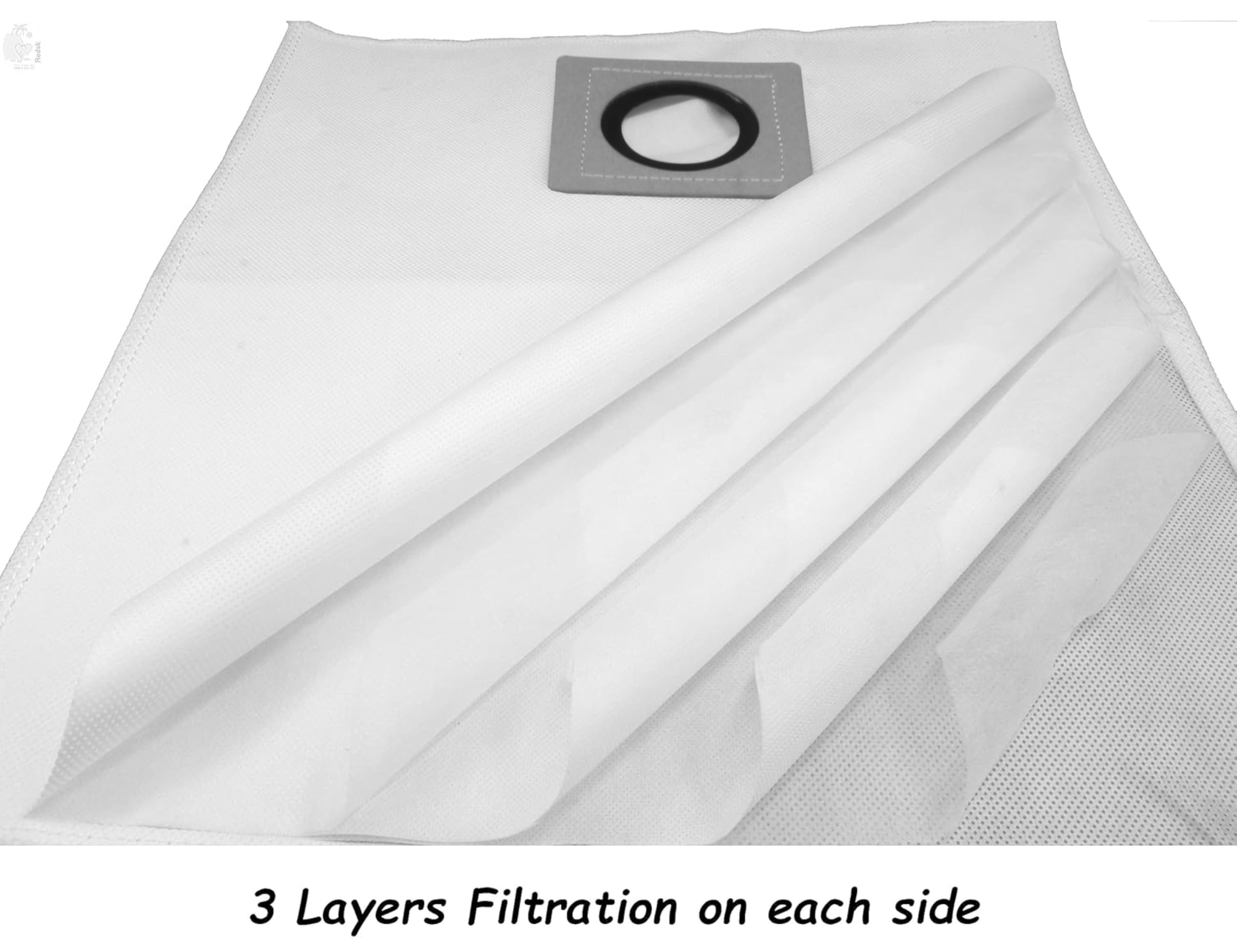 Replacement Filter for KÄRCHER WD2, Set of 5 Dust Bags, Tear Resistant, 3-Layer Dust Bags Provides an Advanced Filtration on Micro-Level Compared to 2 Ply Paper Filters