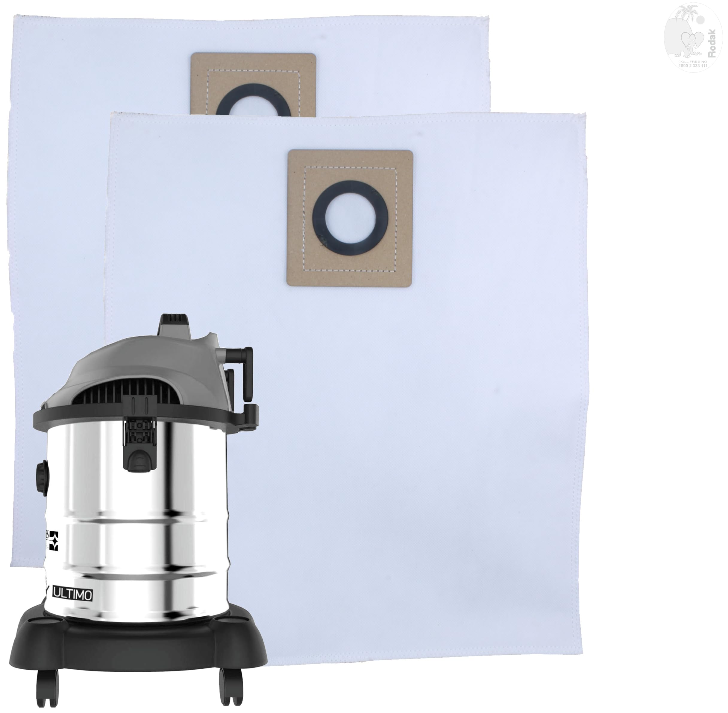 Set of 2 Dust Bags Compatible with Euroclean Ultimo, Tear Resistant, 3-Ply Dust Bags Provides an Advanced Filtration on Micro-Level Compared to 2 Ply Paper Filters