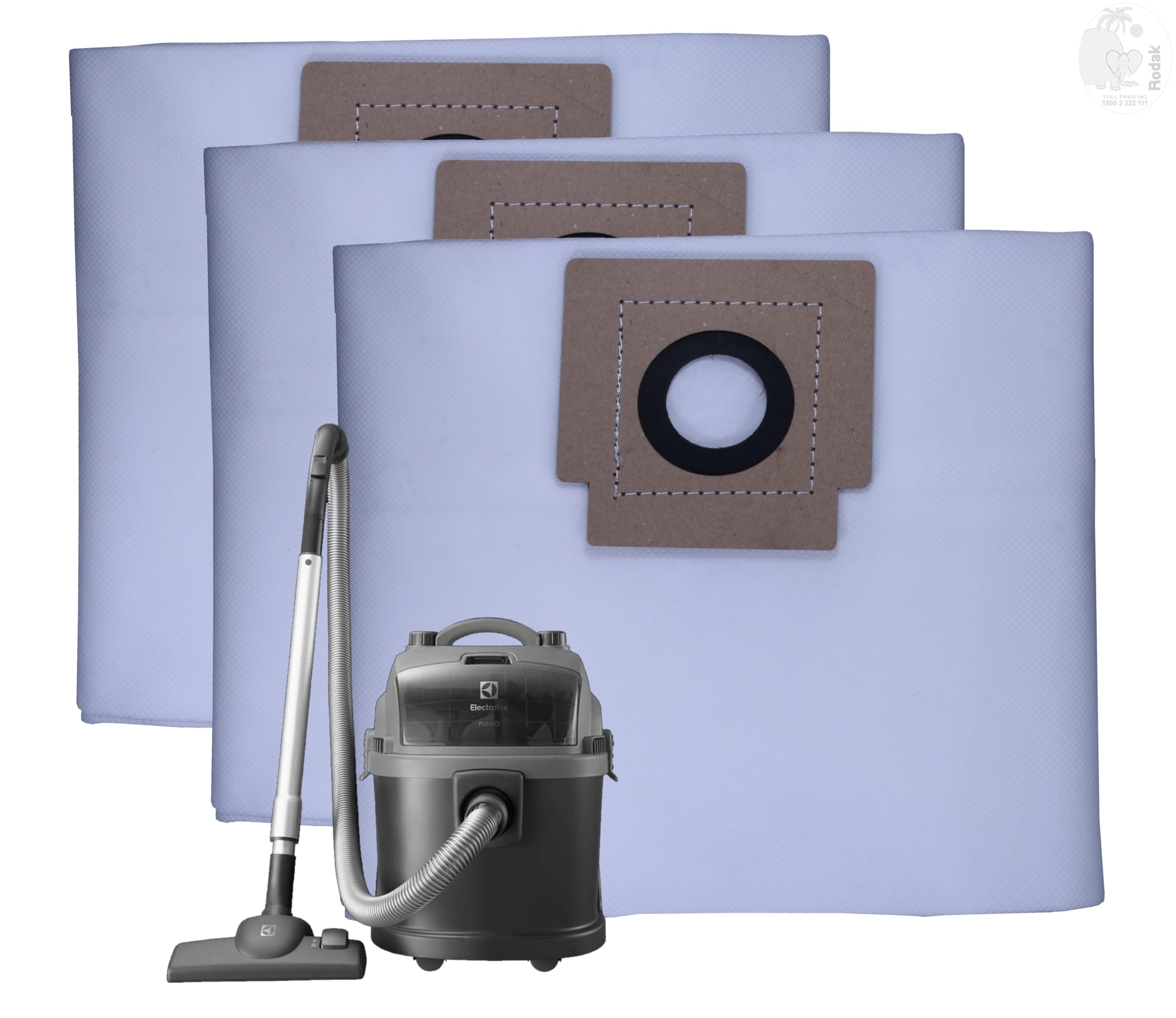 Dust Bags Compatible with Eletrolux Flexio Power Wet and Dry, Tear Resistant, 3-Ply Dust Bags Provides an Advanced Filtration on Micro-Level Compared to 2 Ply Paper Filters (3)