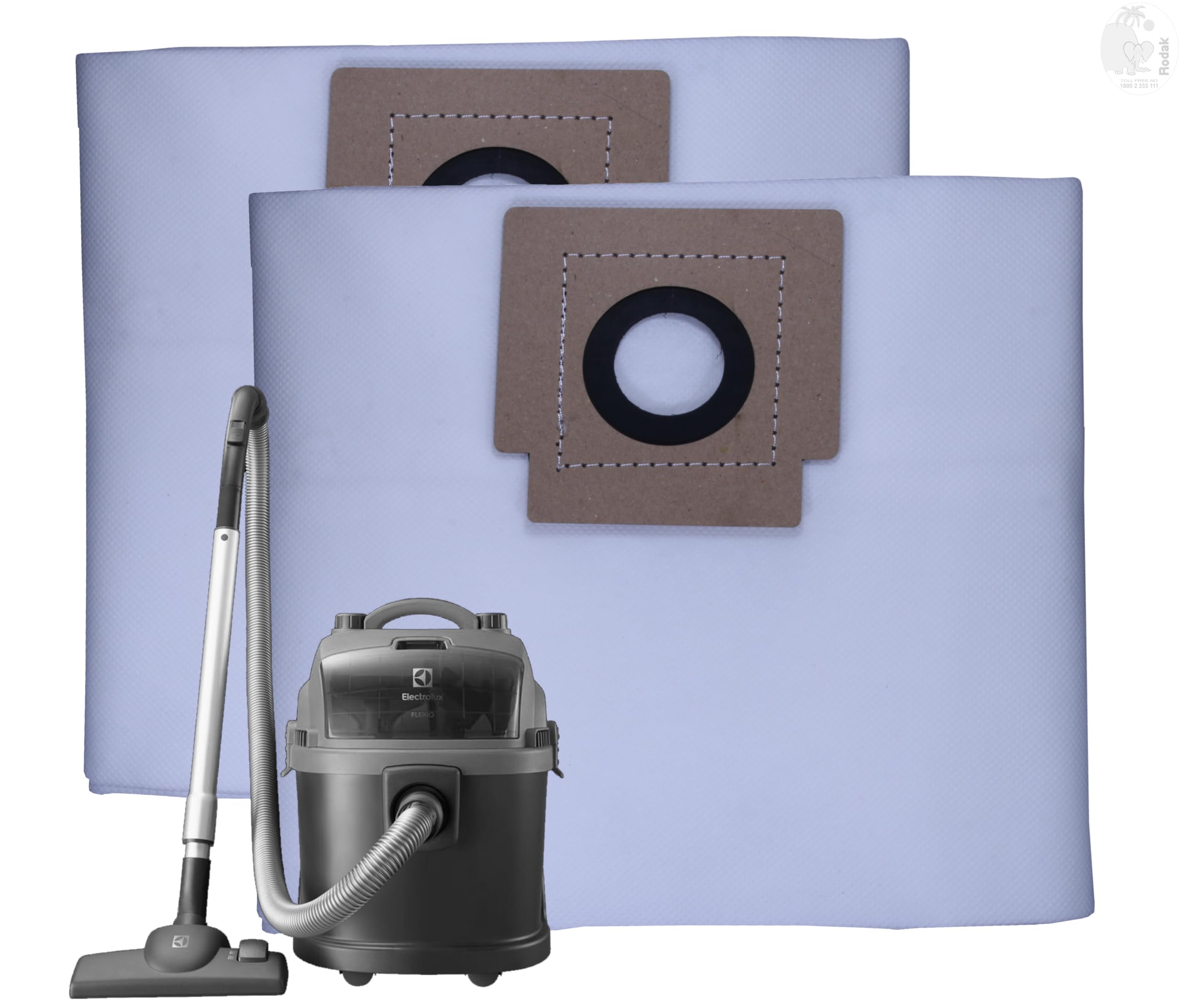 Dust Bags Compatible with Eletrolux Flexio Power Wet and Dry, Tear Resistant, 3-Ply Dust Bags Provides an Advanced Filtration on Micro-Level Compared to 2 Ply Paper Filters (2)