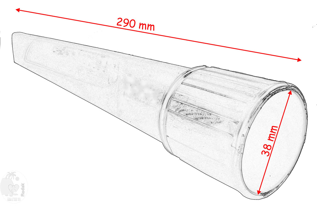 Crevice Nozzle, 38 mm, 290 mm Long, for Professional Use