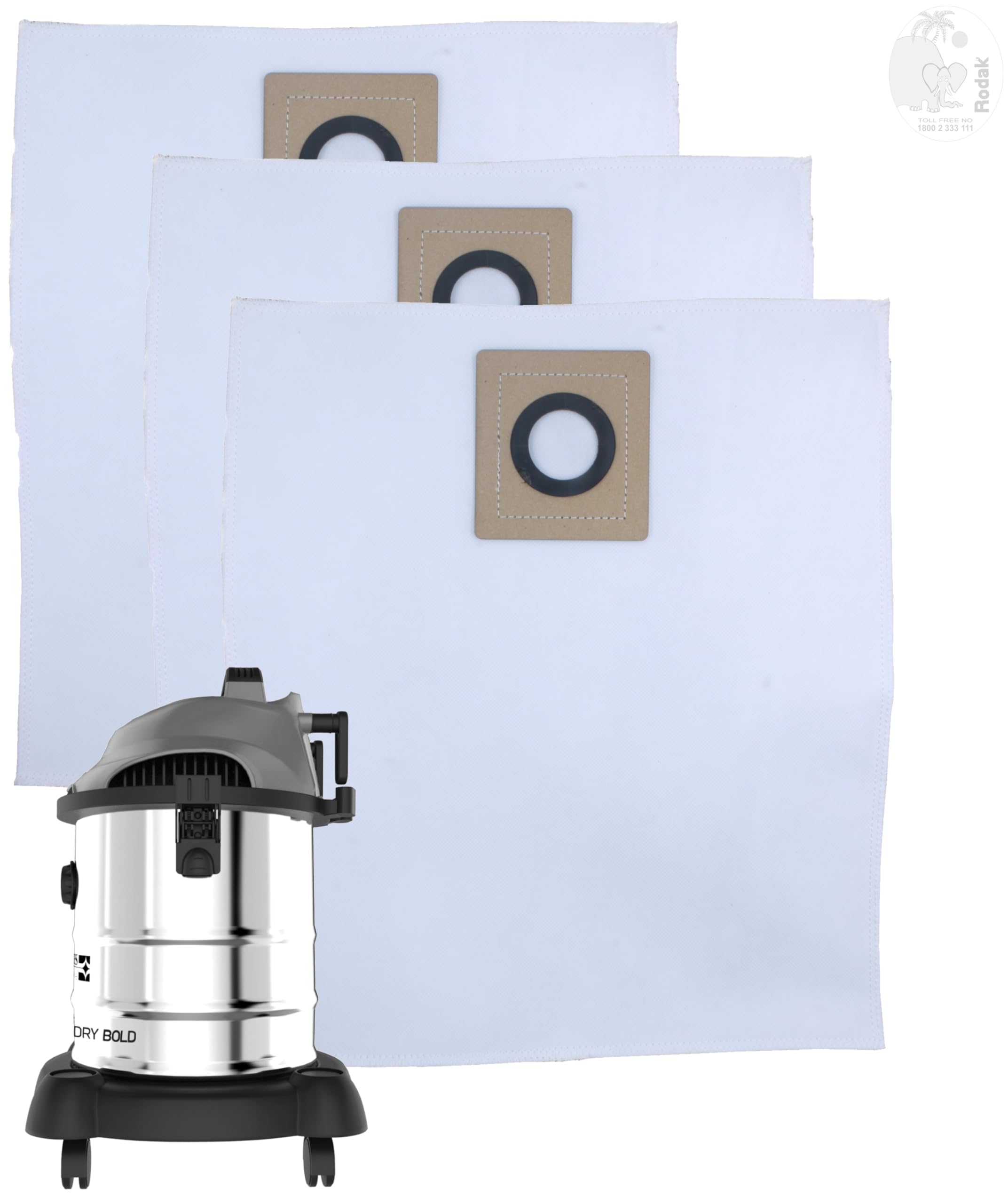 Set of 3 Dust Bags Compatible with Euroclean Bold, Tear Resistant, 3-Ply Dust Bags Provides an Advanced Filtration on Micro-Level Compared to 2 Ply Paper Filters