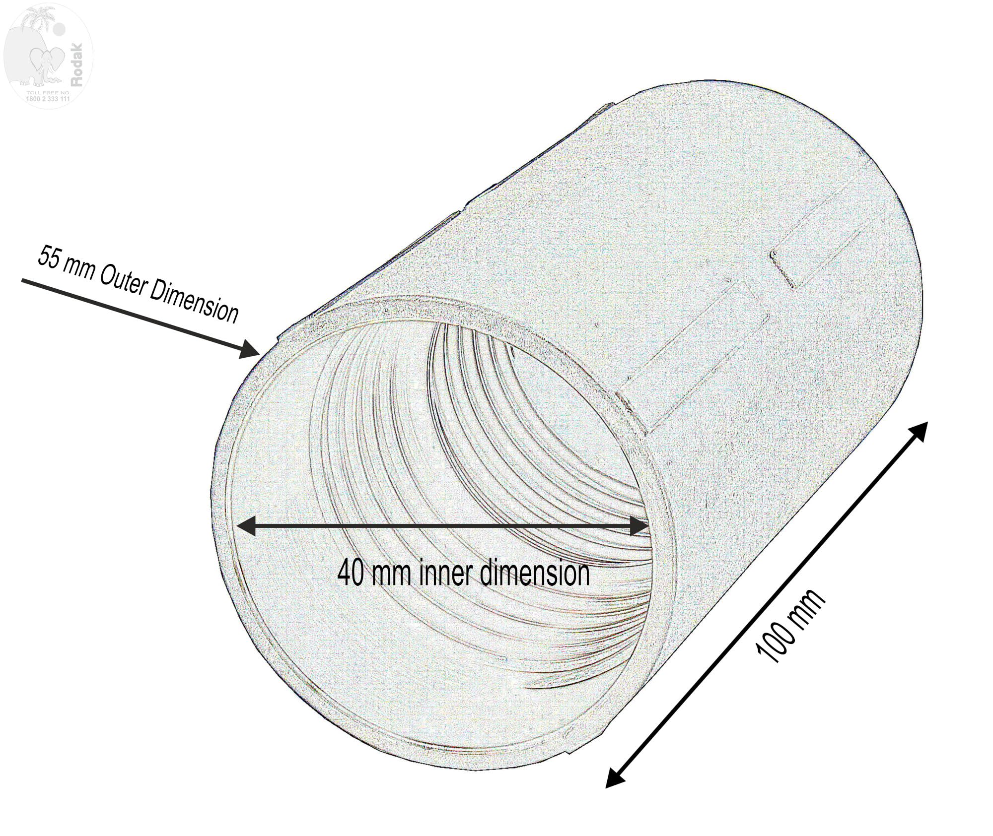Flexible Hose Extension Connector (40 mm)