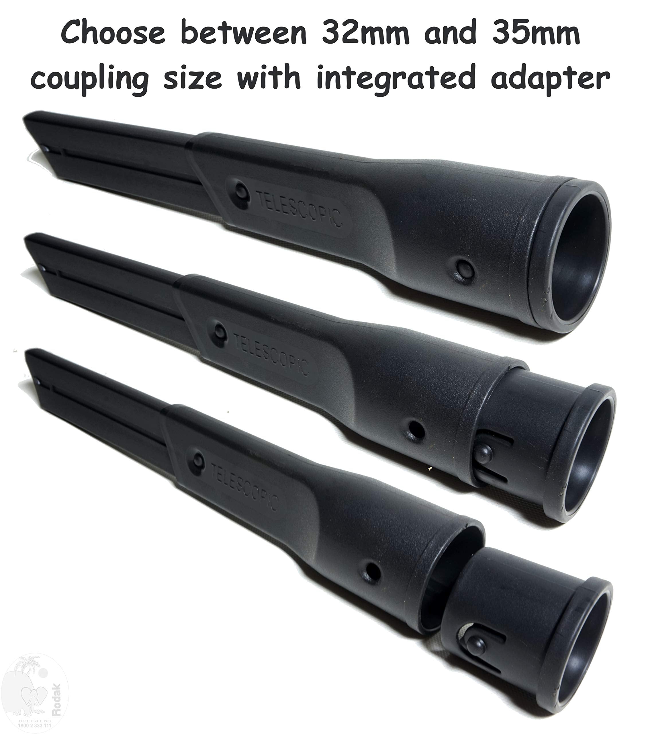Tool Set, 32 mm, Includes Telescoping Crevice Tool, Upholstery Nozzle, Rotatable Round Furniture Brush
