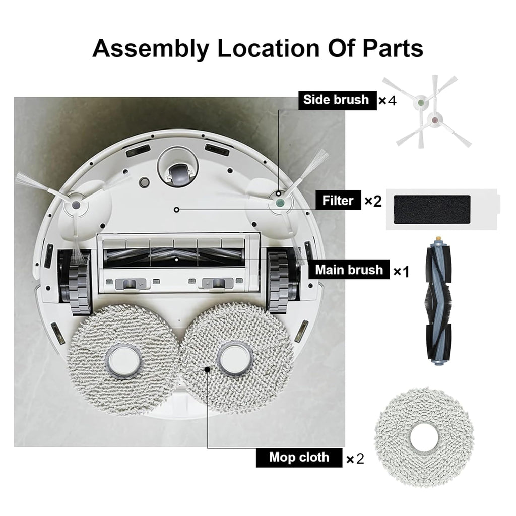 Replacement Kit for Ecoveacs IROBOTs T20, T20 PRO, T20 MAX, T20 MAX Plus, T20 PRO MAX Vacuum Cleaners.