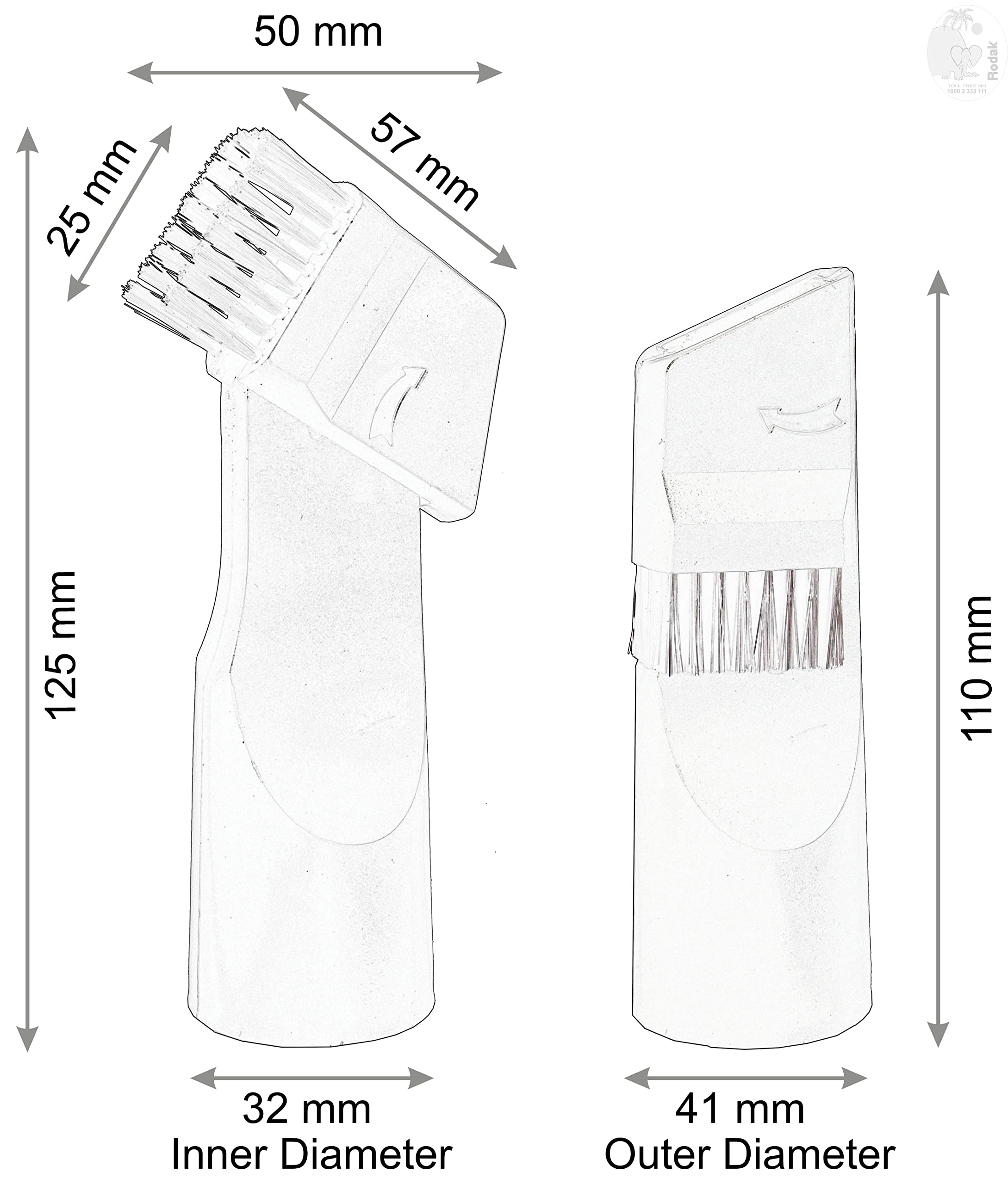 2-in-1 Foldable Vacuum Cleaner Brush cum Crevice Tool, 32 mm
