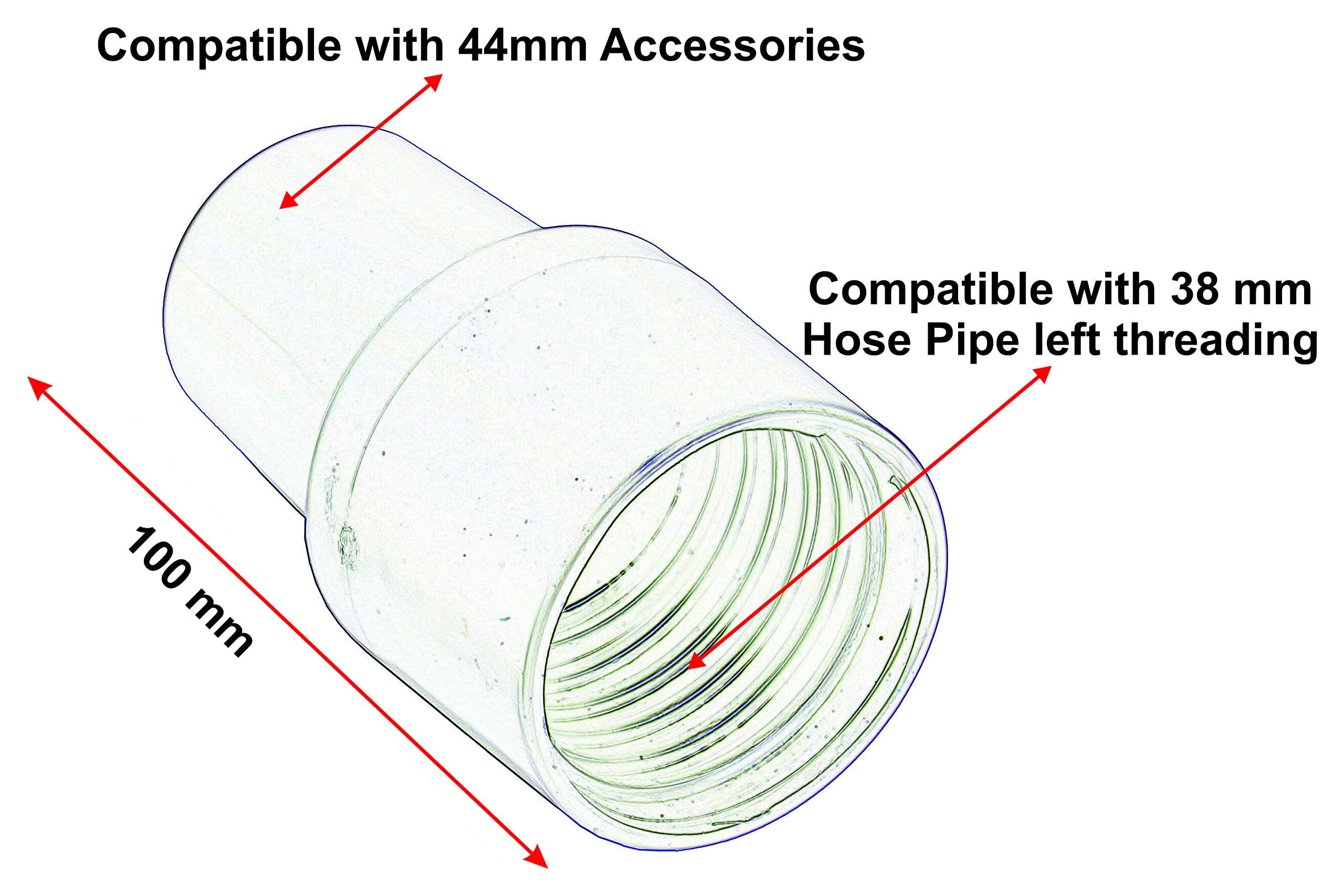 Flexible Hose Swivel Handle for 44 mm Accessories, Compatible with 38 mm Flexible Hose
